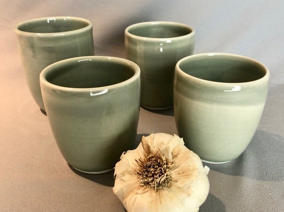 Celadon Porcelain Cups (4) SOLD