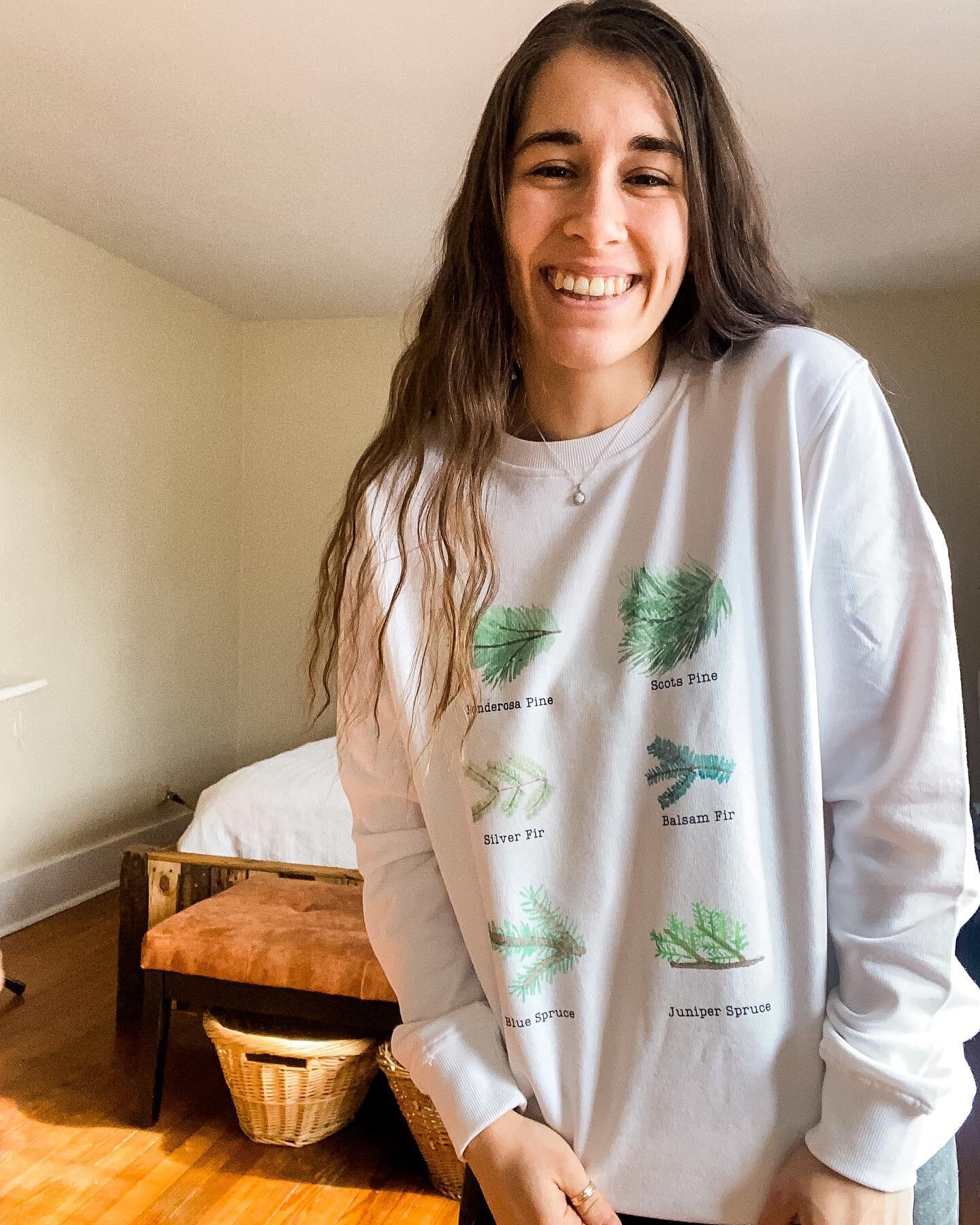 T O M O R R O W  1 0 A M  E S T / Watercolor evergreen crewneck sweatshirts are available for preorder tomorrow at www.huckleberrybonnetsco.com 

I am so proud of how these turned out! 

Comfortable and festive, these are made from 100% organic cotto