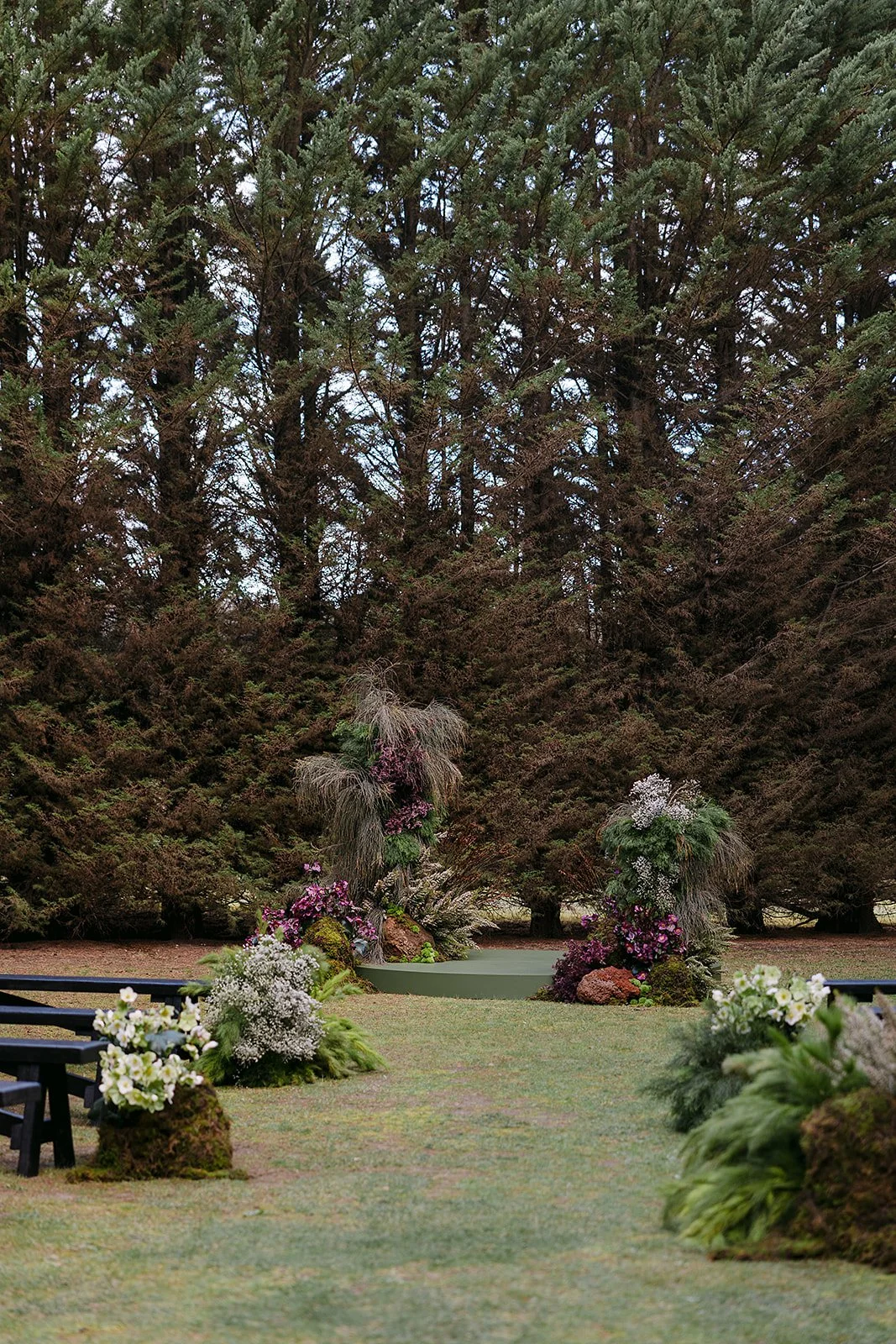 Warm-toned autumn wedding ceremony