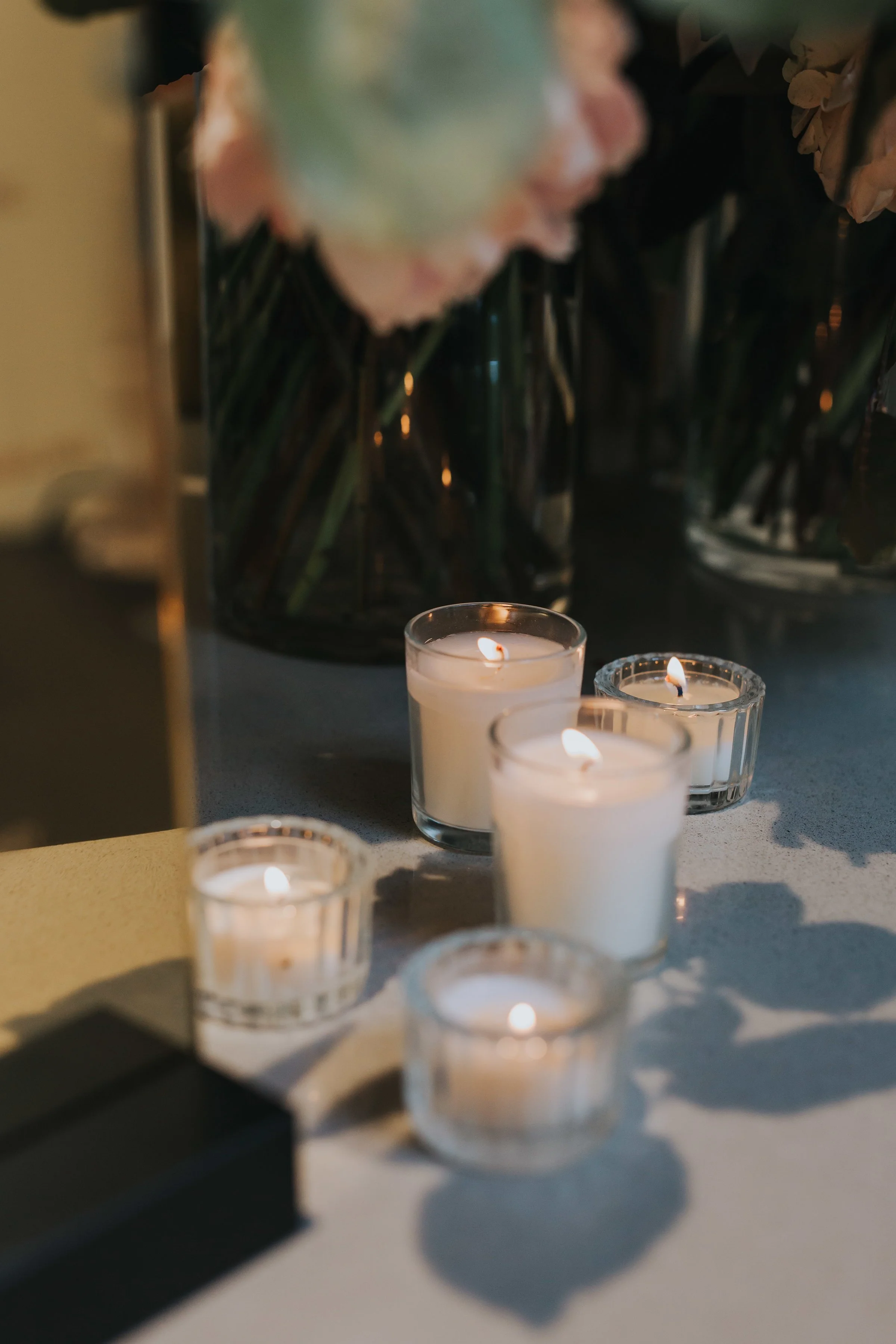 Glass Ribbed Tealight Holders
