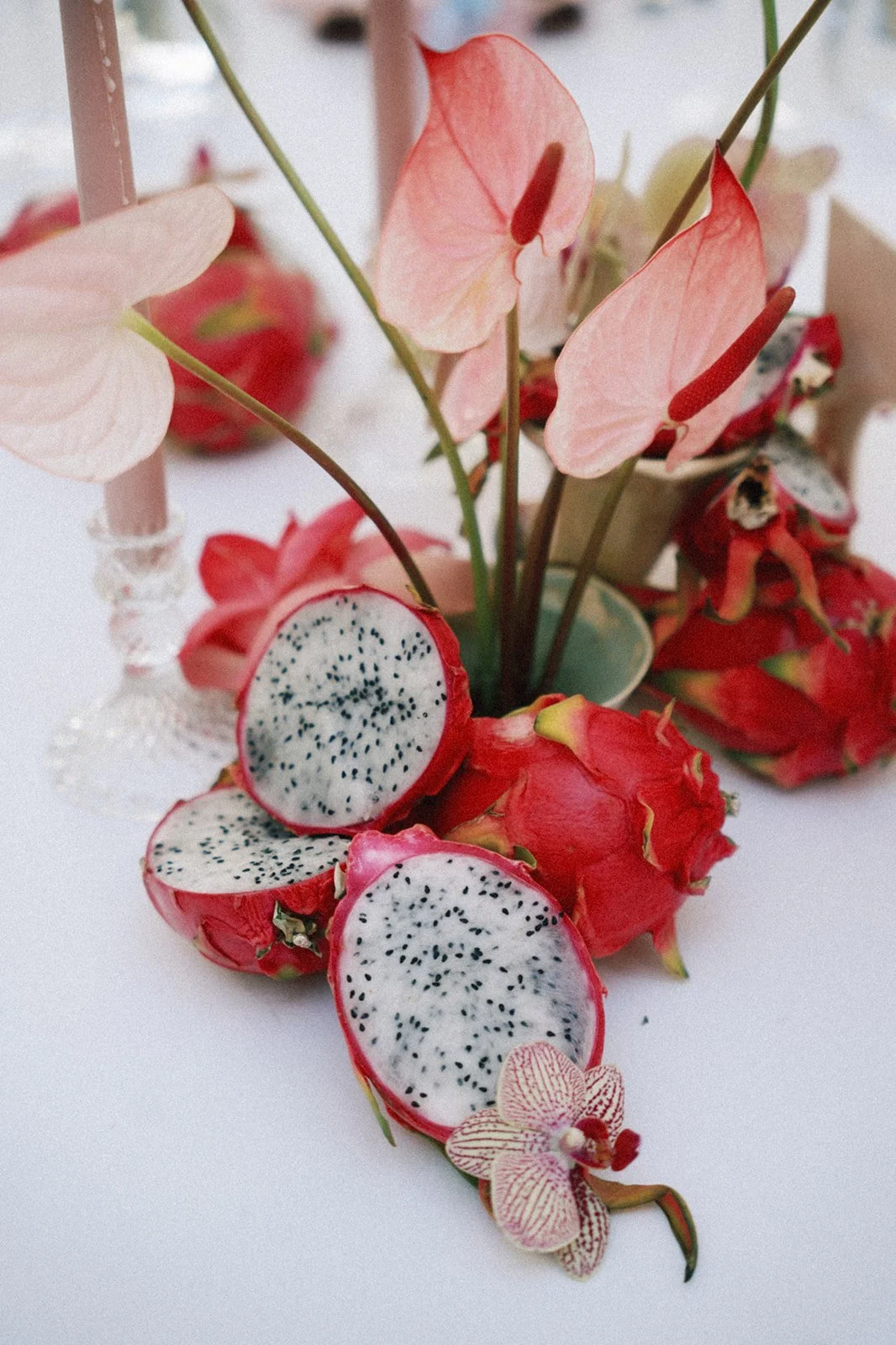Dragon fruits as part of tablescape