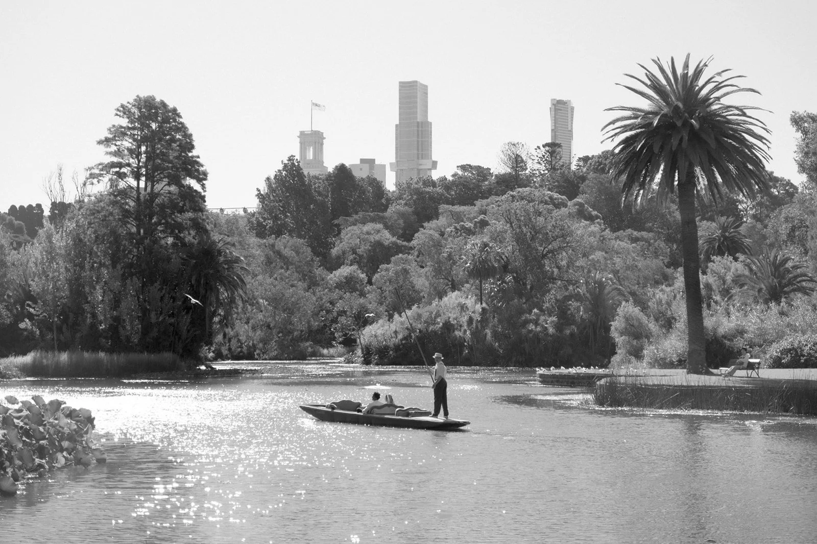 punting on the lake shot