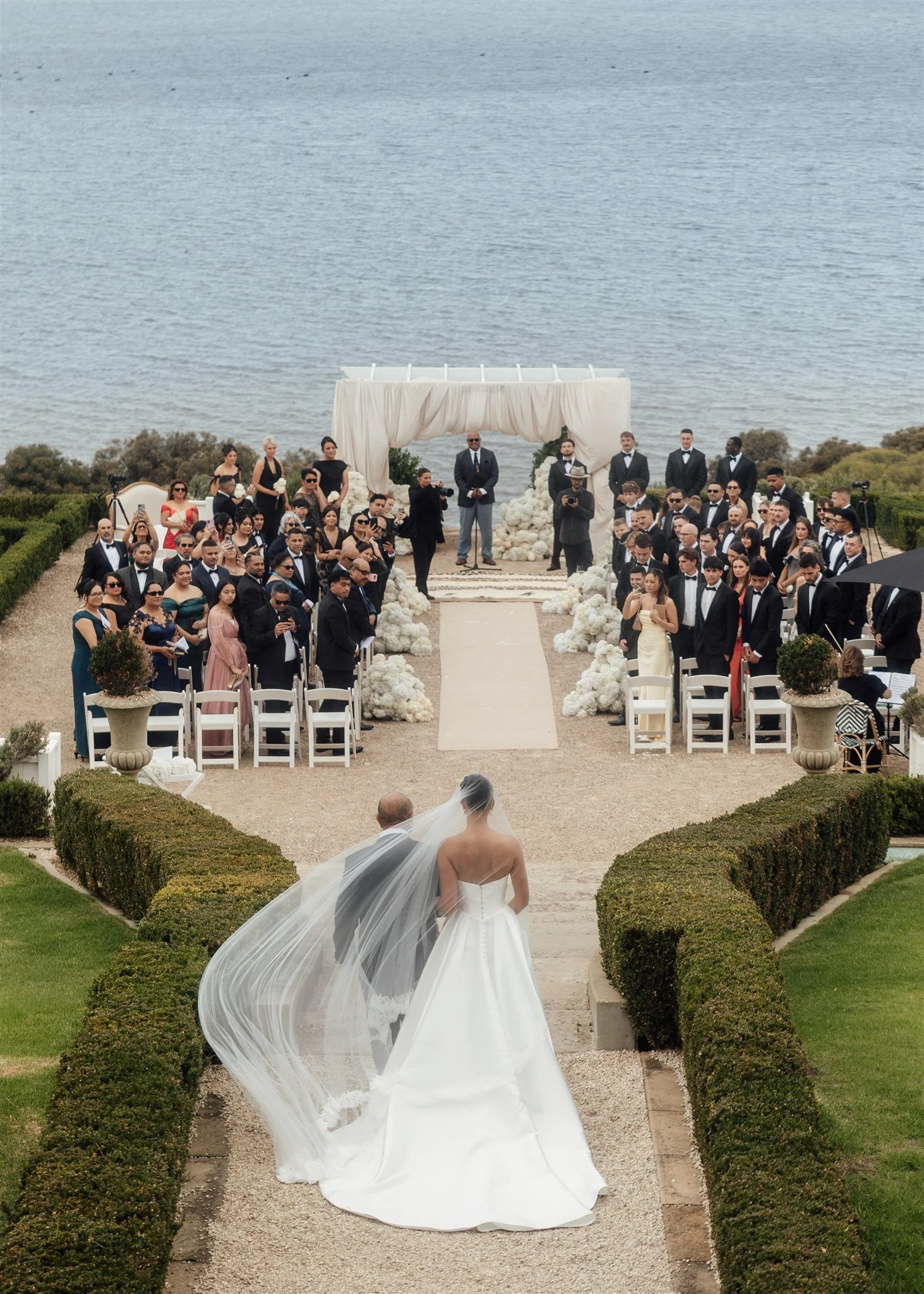 Oceanfront wedding ceremony
