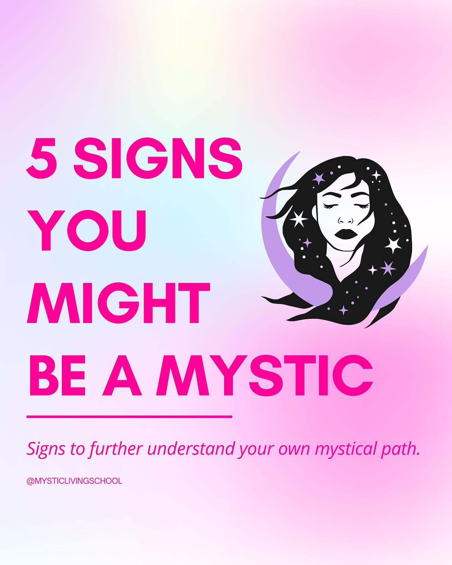 Swipe 👉🏽to read about 5 signs you might be a mystic.

Your spiritual awakening and healing journey can take you down many paths. 

This is a simple list of suggestions. Your life path might be different.

One way I&rsquo;ve found my path to my auth