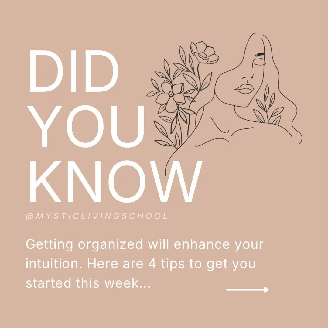 Have you ever noticed how much clearer you feel after:
✨Cleaning a room?
✨Moving things around?
✨Opening windows?
✨Or clearing out old stuff?

Getting organized actually makes it easier for you to access your intuition.

Scroll 👉🏽 to learn more.

W