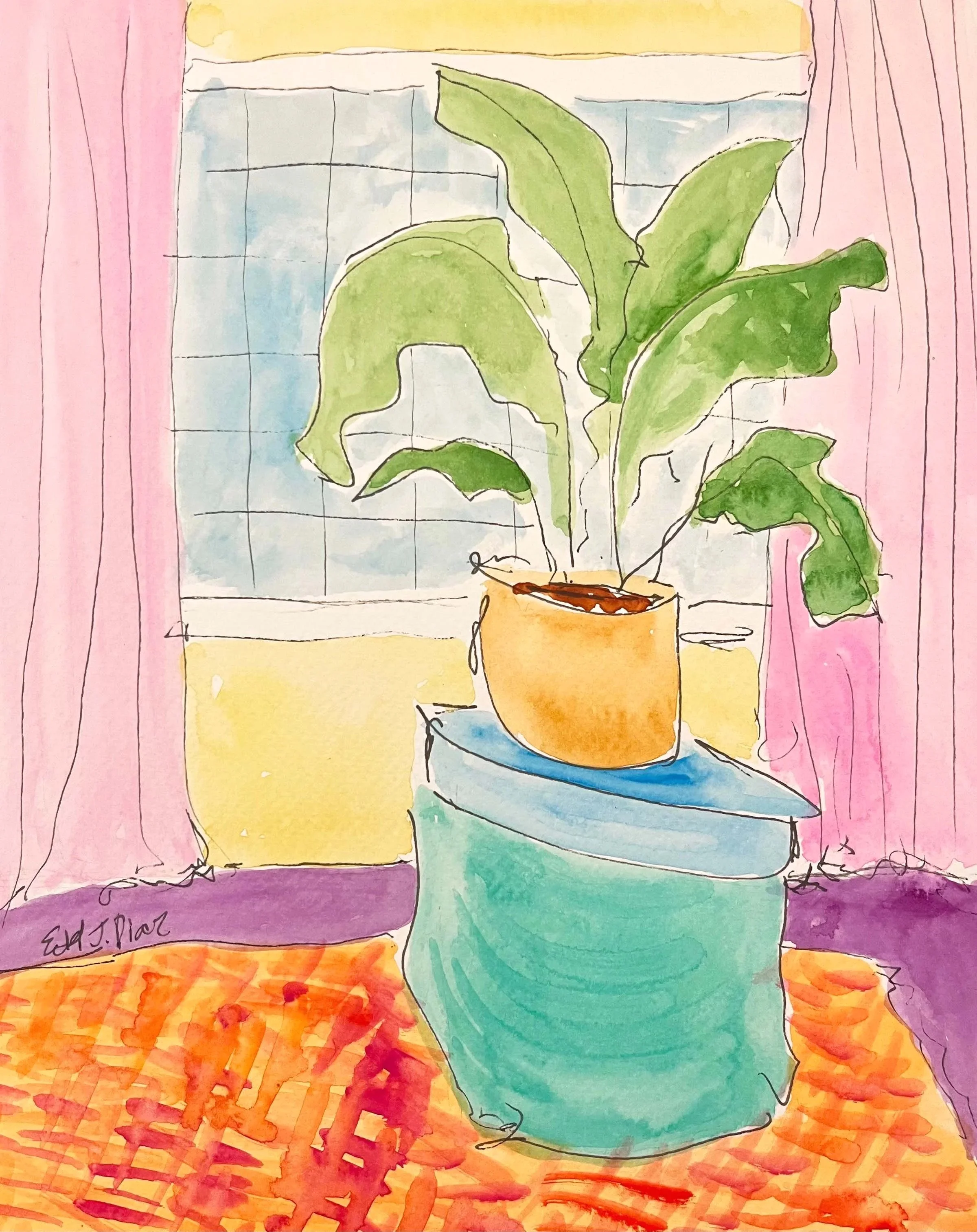 watercolor painting on paper, 8 x 10