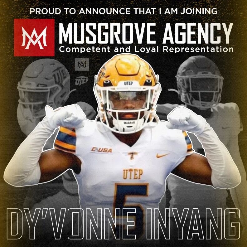 Proud to be representing Dy'Vonne Inyang @5k10n on his journey to the NFL.

The film doesn't lie
https://youtu.be/fRtLMRQyE0o

#utep #Musgroveagency #Agency #safety #sleeper #baller  #football