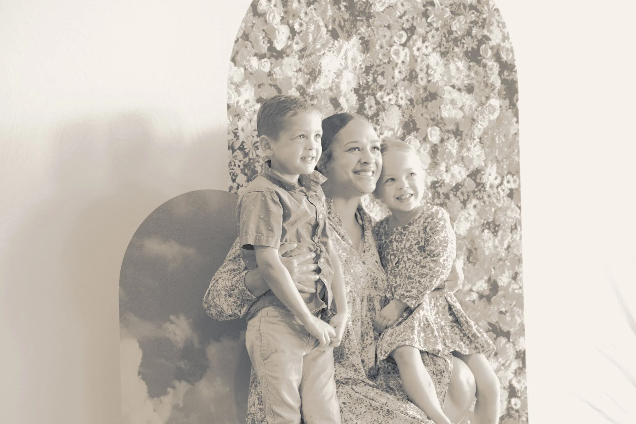 Young mom with kids