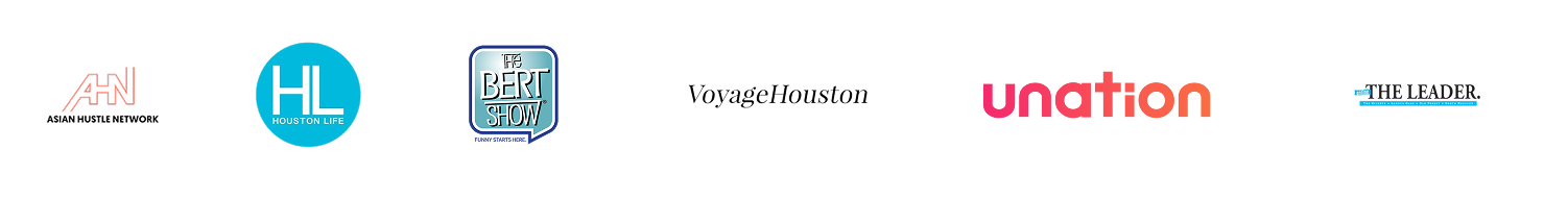 Logos of Houston Life, The Bert Show, and other media outlets.
