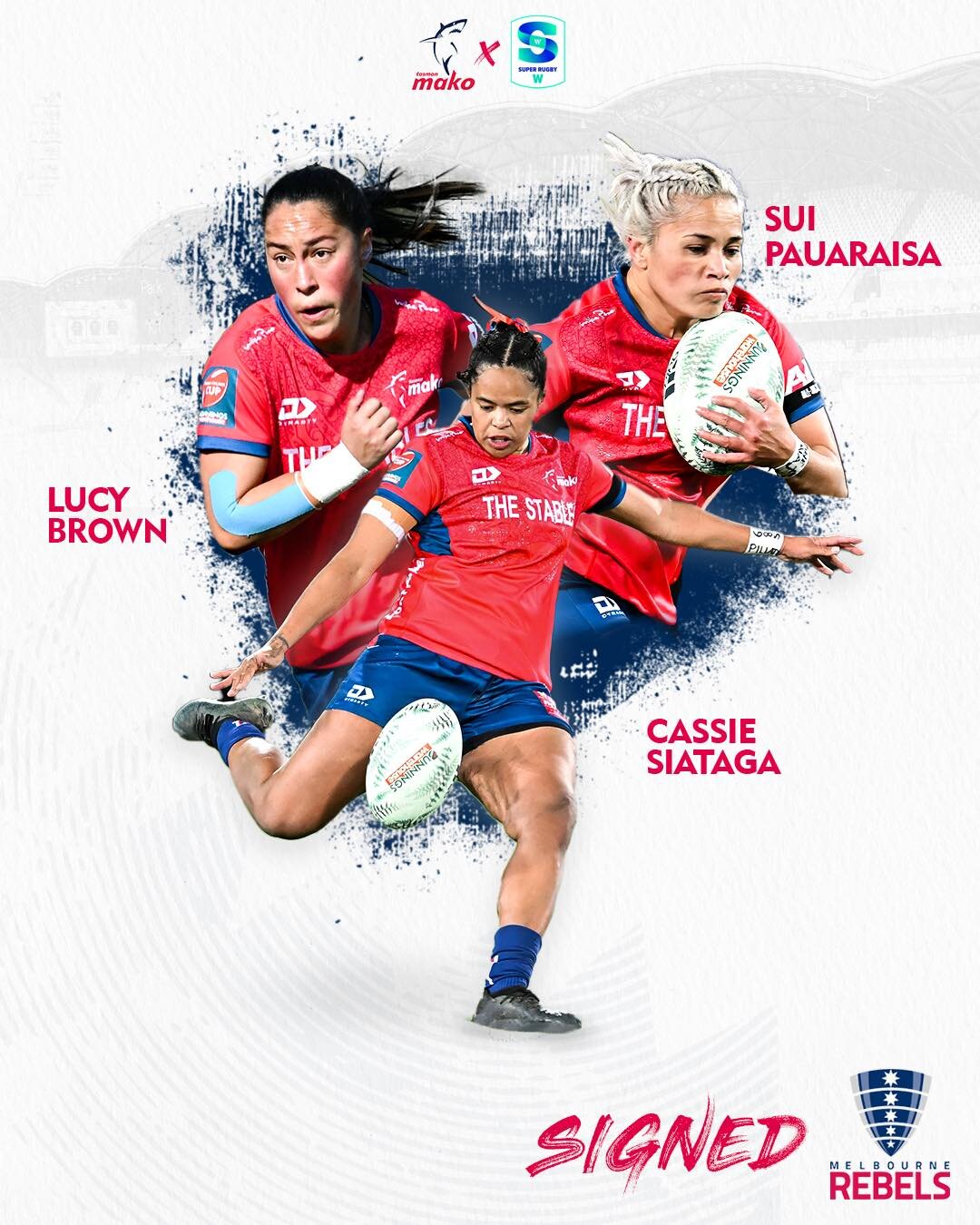 Super Rugby W signings 🔥
Congratulations to our 4 Mako wāhine who will be competing in this year&rsquo;s Super Rugby W competition 🦈 

📍 Lucy Brown, Cassie Siataga, &amp; Sui Pauaraisa have signed with the Melbourne Rebels. They will take on the W