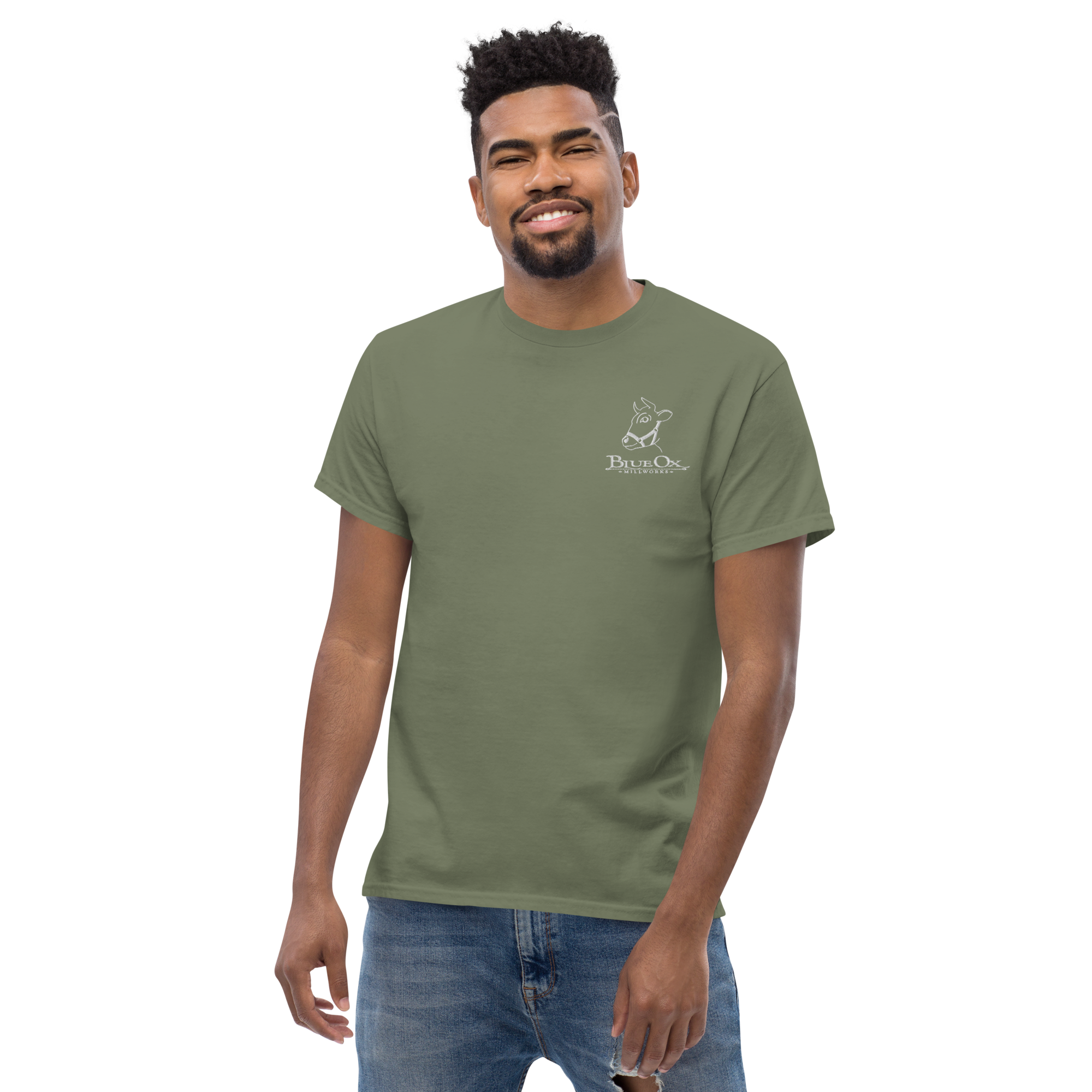 unisex-classic-tee-military-green-front-2-6716d146b6fc0.png