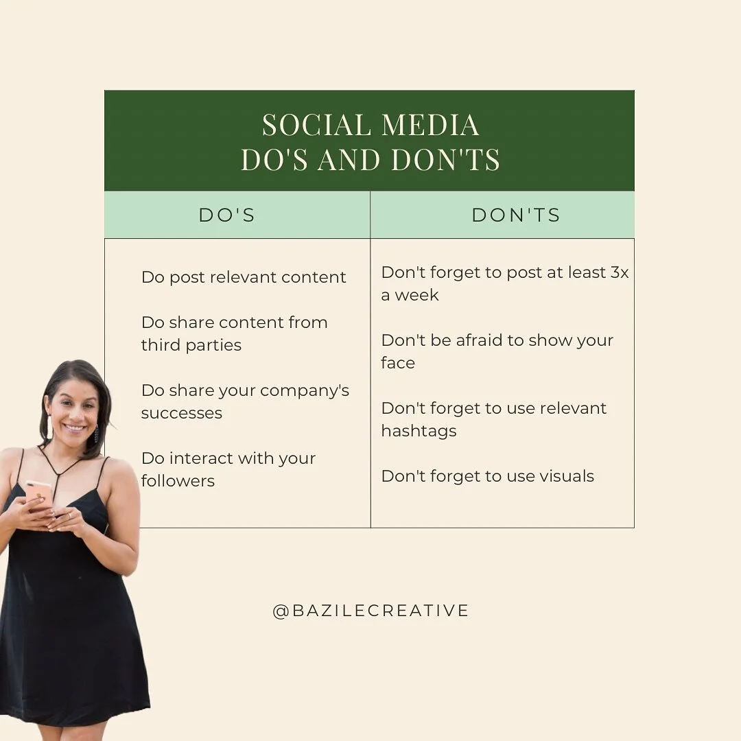Yes, there are do's and don'ts to play this social media game. Which ones do you agree with? Anything else you'd add to the list? 👇 

#BazileCreative 
#SocialMediaAgency 
#HoustonSmallBusiness 
#HoustonMarketingAgency
