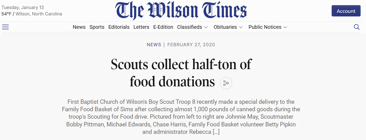 Scouting for Food
February 28, 2020