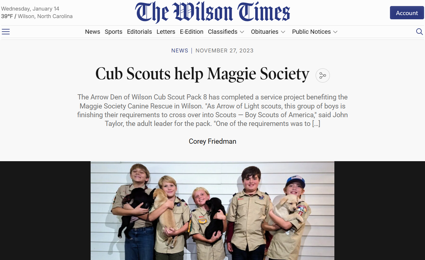 Cub Scout Service Project
November 27, 2023