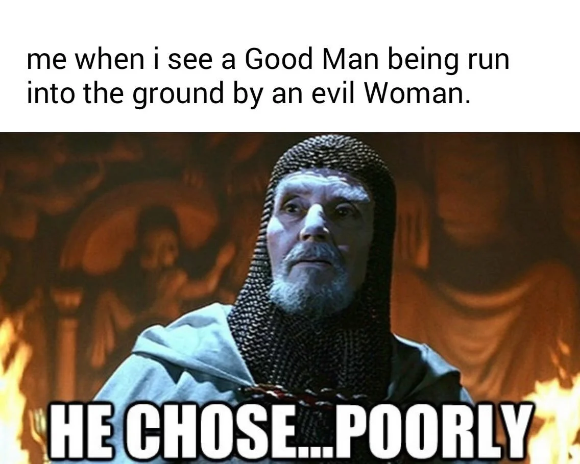 death to the Man
who lustfully selects
the jewel encrusted chalice
when waits nearby
the unassuming cup
of Eternal Love + Life.&hearts;
#indianajones #choosewisely #freewill #femalepredatorsexisttoo #youdrinkfromthecupyouchoose