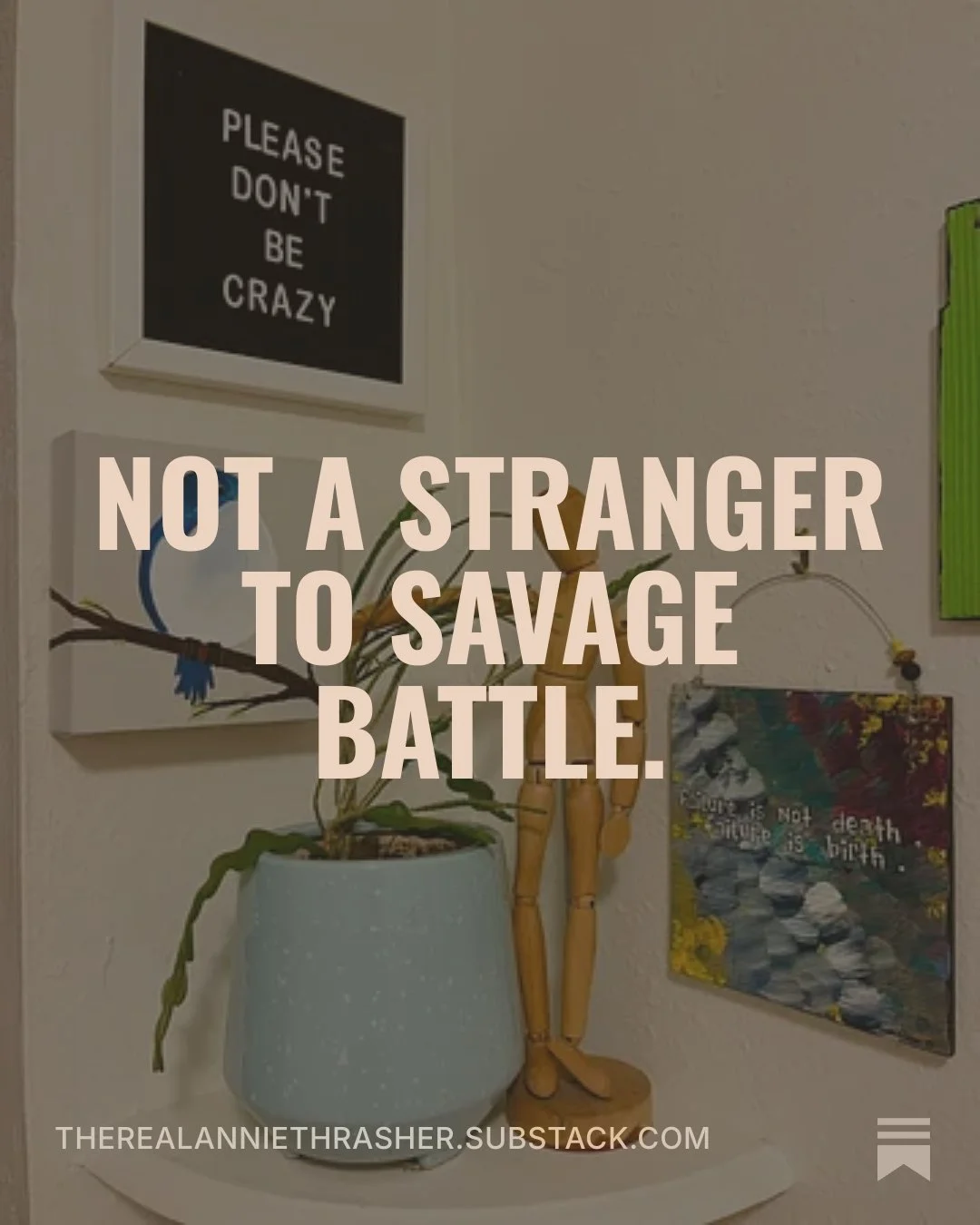 New Substack article drops at 7:44am.
// talks about Spiritual warfare + what it feels like to accept battle as your assignment.
.
Love you. mean it.♡