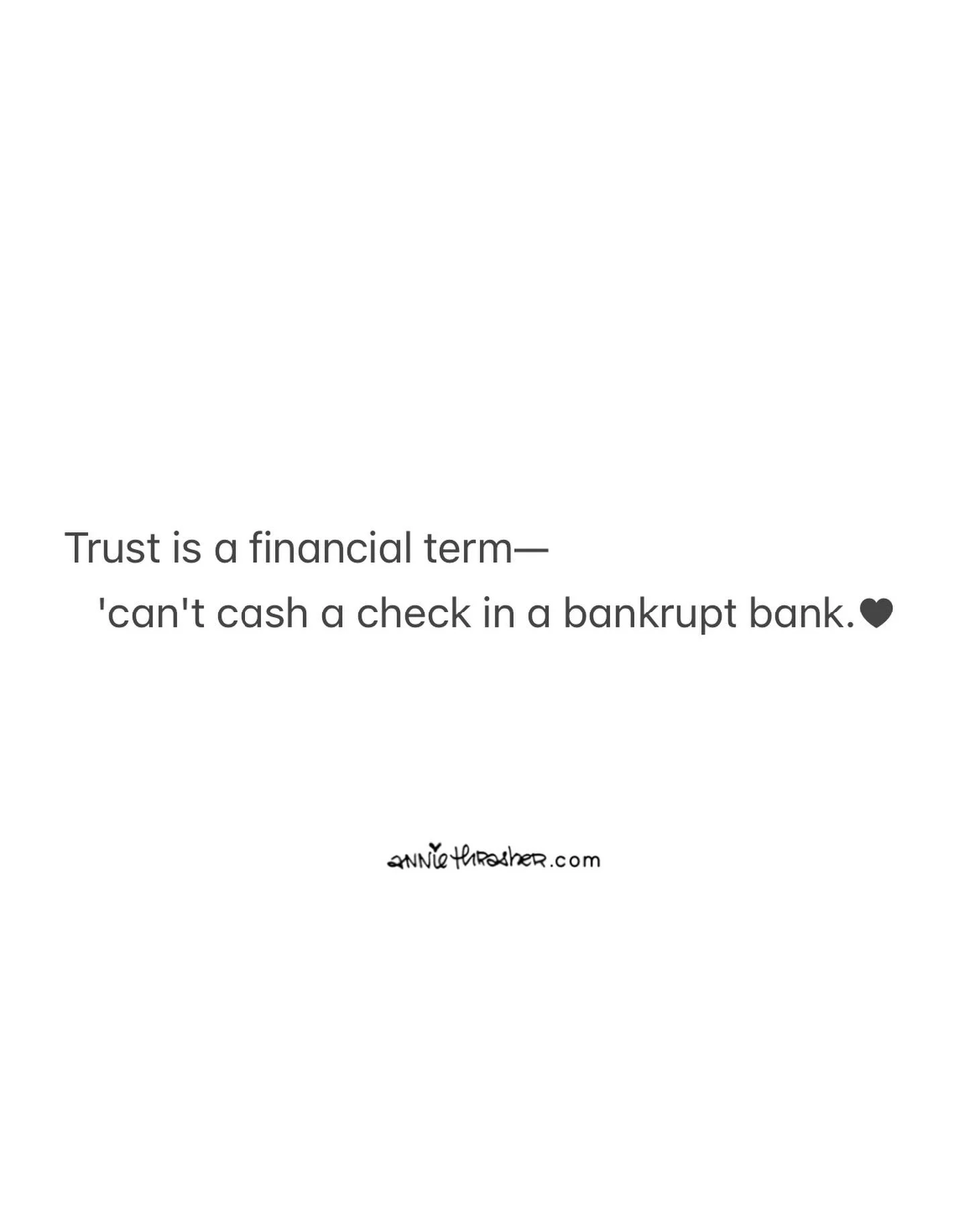 avoid bankrupt souls who pretend
to have gold in the vault
but are really just
empty tombs.
.
save your Trust for True Wealth&mdash;
that which Gives Life + Energy
+ an Eternal return on your investment.
#kingdomeconomics101