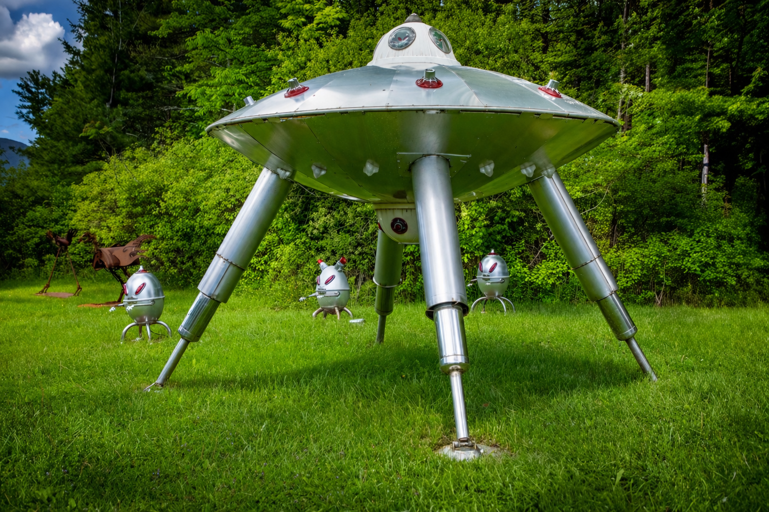 Futuristic craft in a serene meadow.png