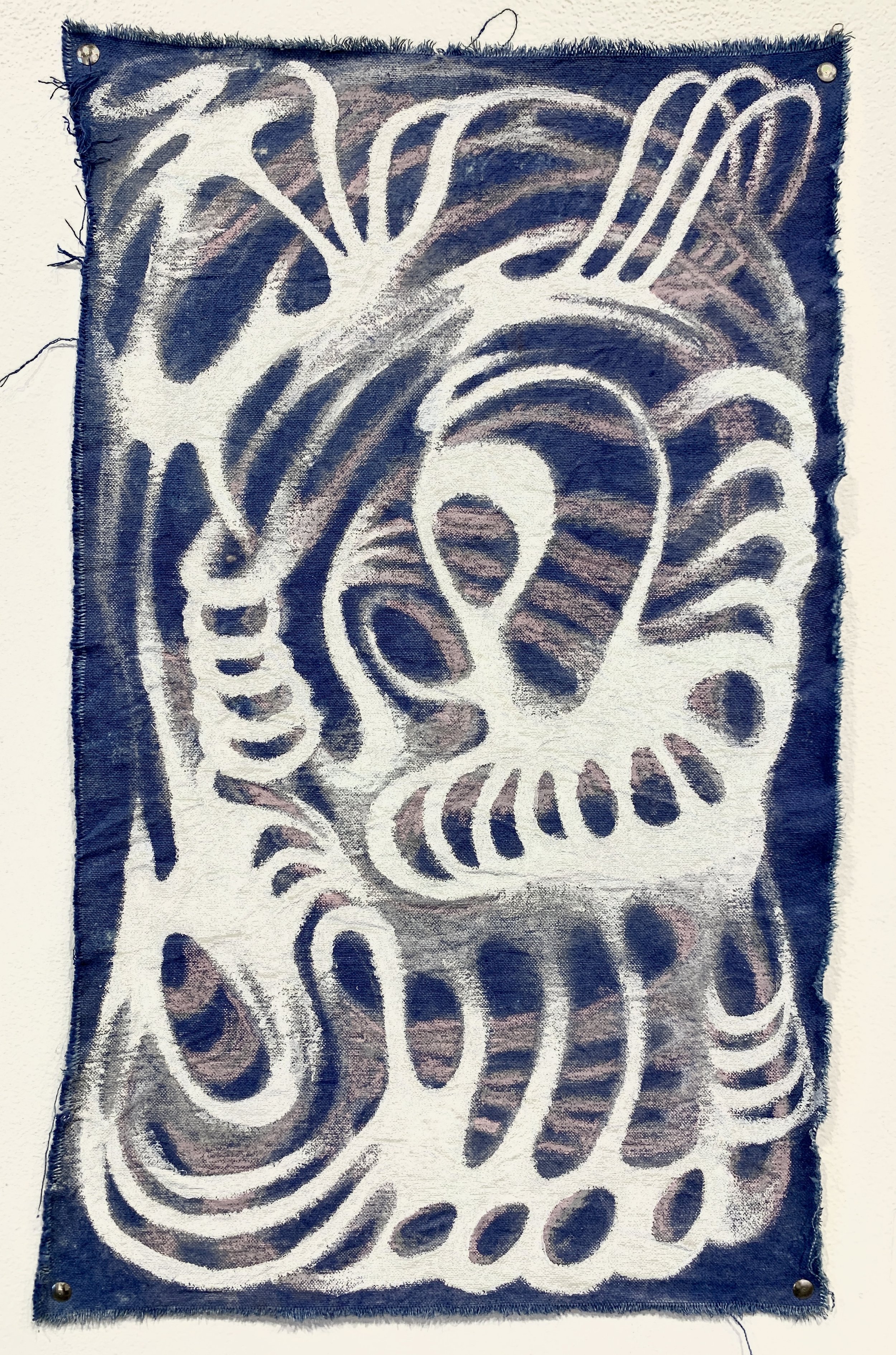 Sous l’eau no. 2, 2023, 13.5” x 22”, acrylic and pastels on dyed canvas

inquire for pricing