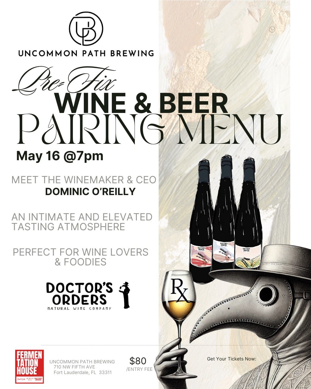 🍷✨ Ready for an unforgettable evening? Join us at Uncommon Path Brewing for our Pre‑Fix Wine &amp; Beer Pairing Menu, featuring:

🥂 An intimate tasting with Winemaker &amp; CEO Dominic O&rsquo;Reilly
🧀 A seasonal charcuterie board with goat cheese