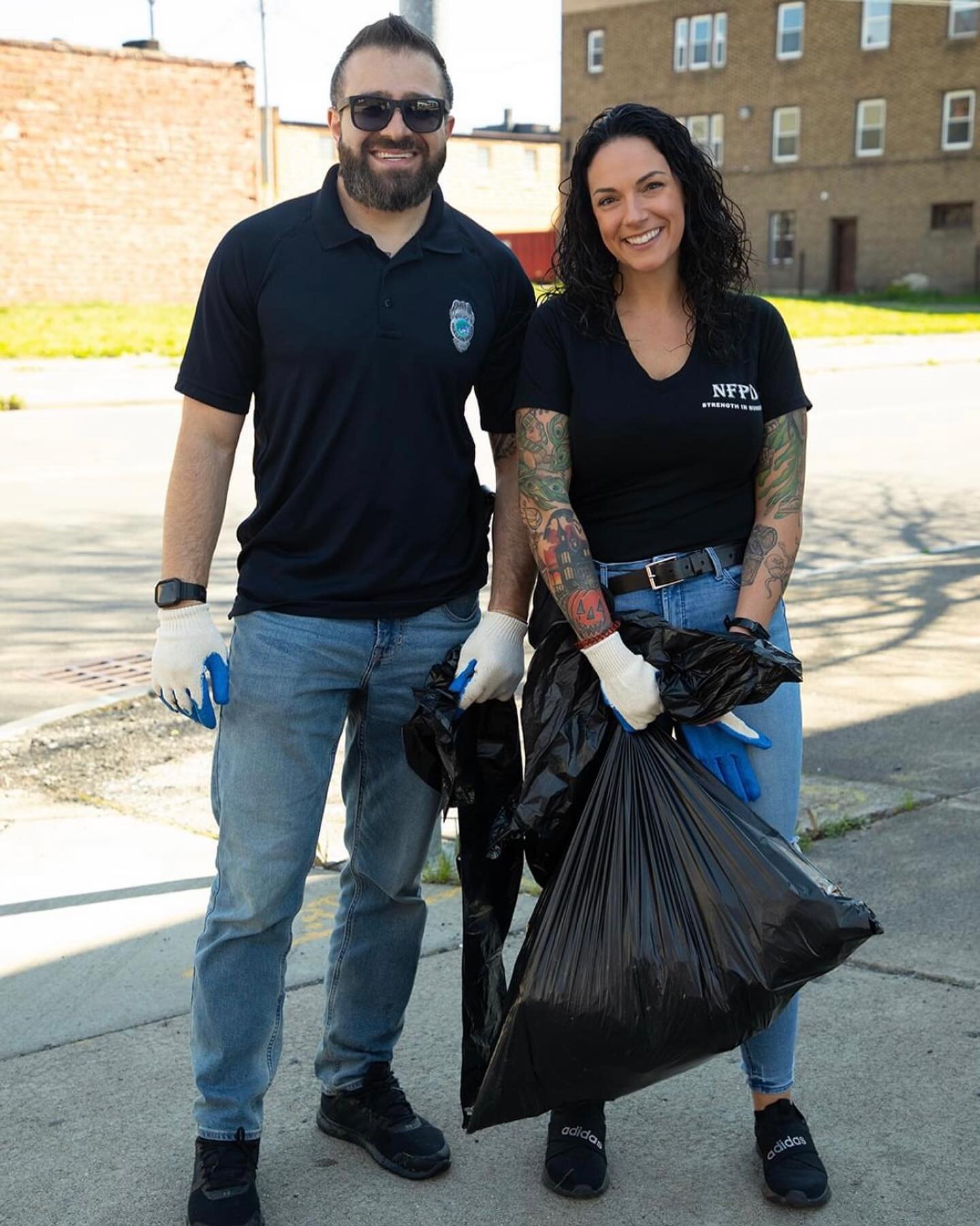 They clean up crime &amp; trash! Thank you to our police officers for participating in the clean up!