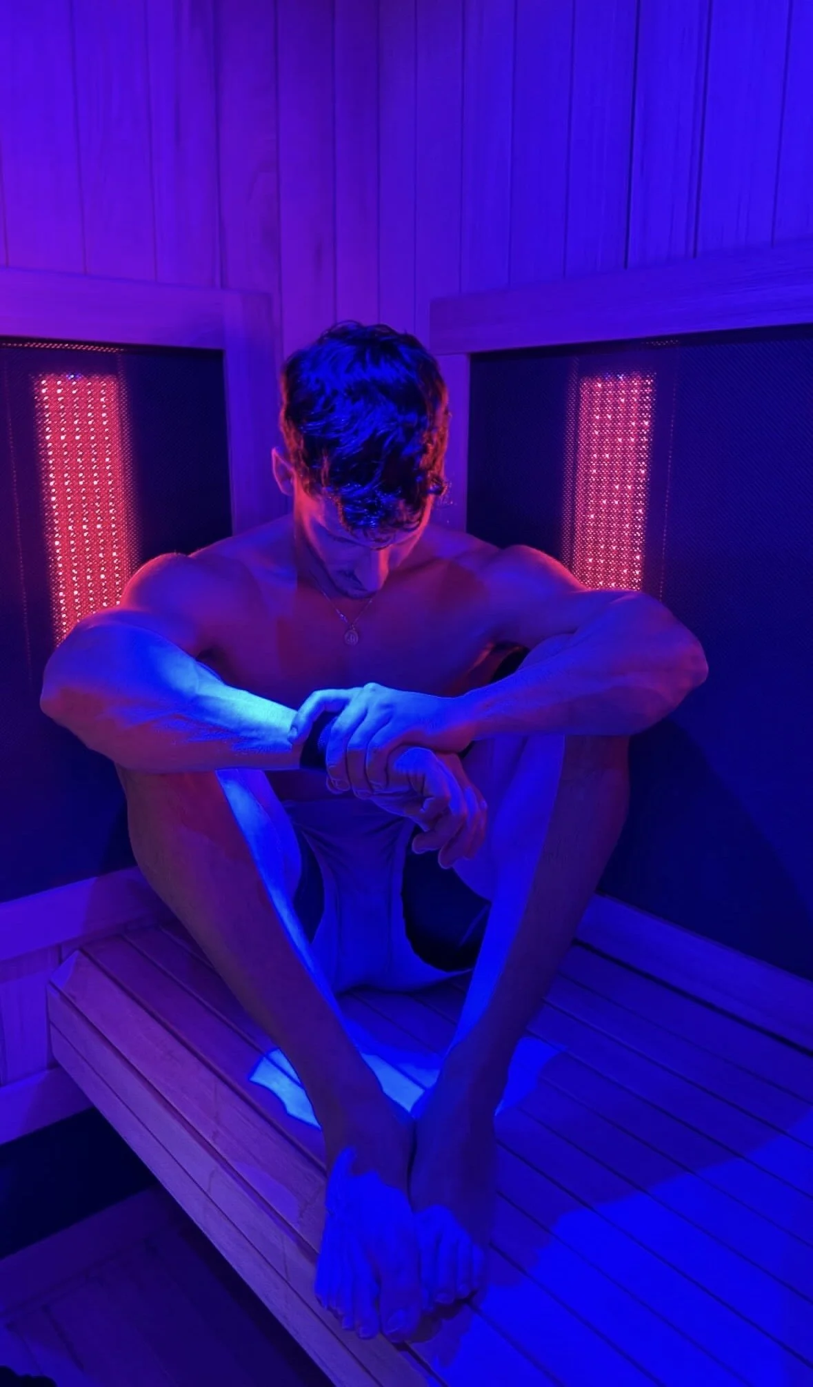 Private infrared sauna suite at The 1 Fitness, Evans Farm – modern heat recovery experience in Lewis Center, Ohio.