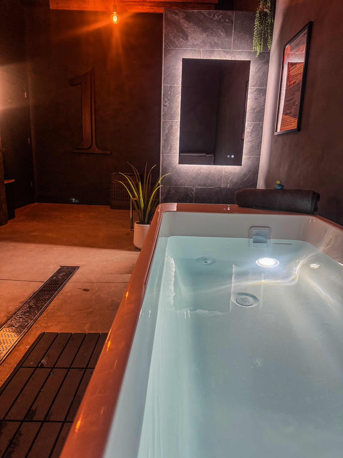Cold plunge recovery tubs at The 1 Fitness, Evans Farm – luxury contrast therapy experience in Lewis Center, Ohio.
