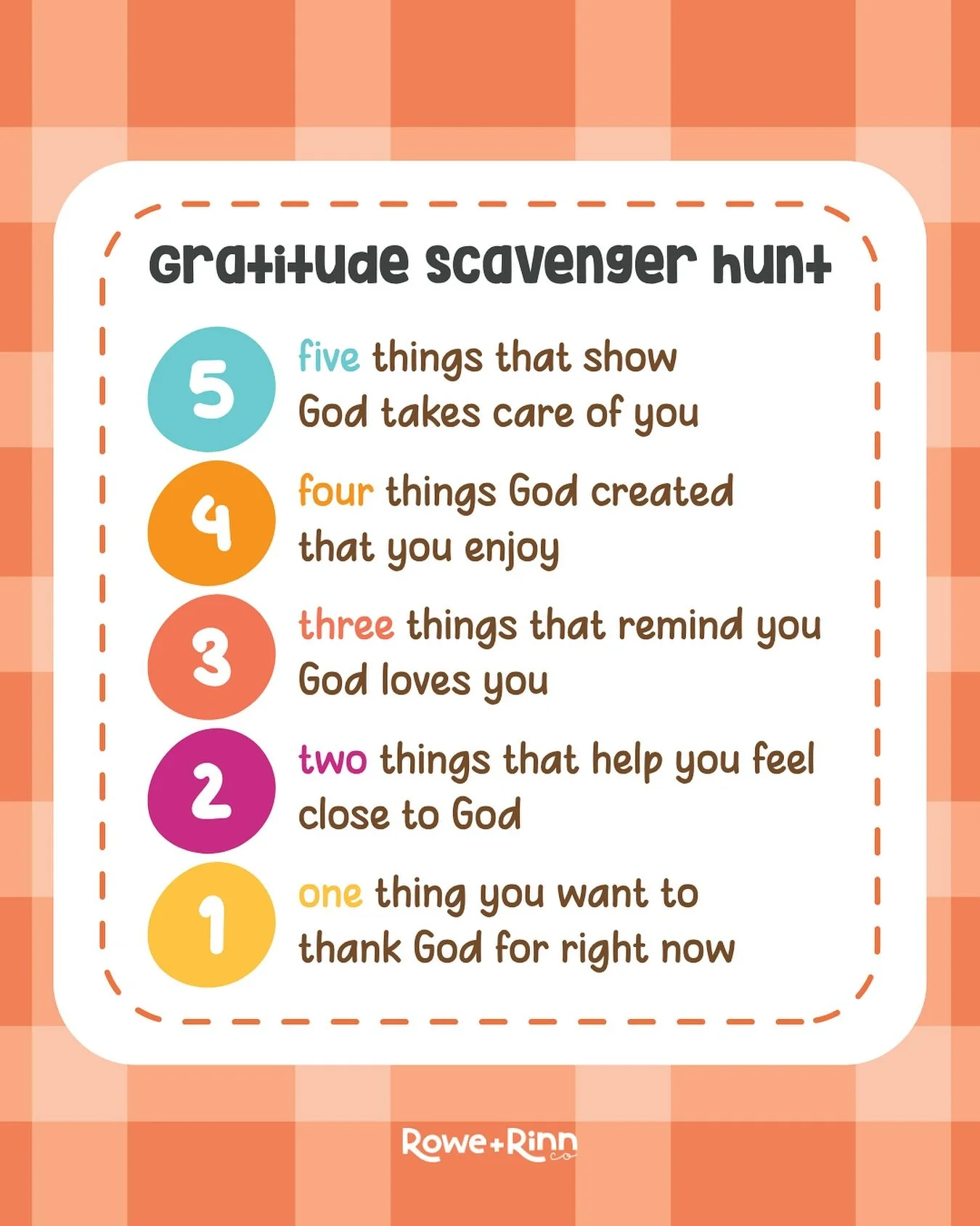 ✨ Gratitude Scavenger Hunt for Kids ✨

Looking for a simple way to teach gratitude and point your kids back to God? Try this fun, faith-filled scavenger hunt you can do at home, in the car, or over the Thanksgiving holiday break!

Here&rsquo;s your l