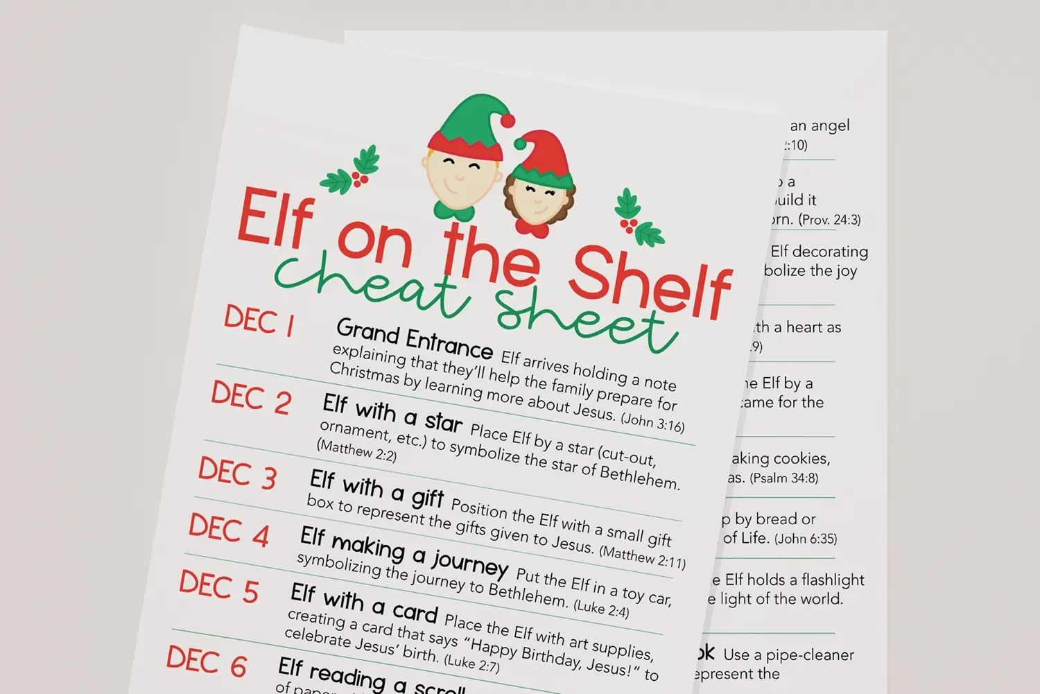 24 Days of Faith with Elf on the Shelf: Free Printable for a Christ-Centered Christmas