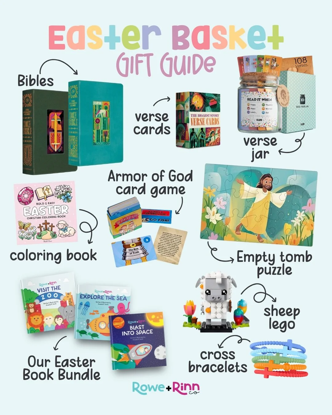 Faith-filled Easter basket ideas your kids will love. 🐣✨
Little gifts that point to the biggest gift of all&mdash;Jesus. 💛

Comment &ldquo;BASKET&rdquo; and I&rsquo;ll send you the link to our curated Easter Basket Gift Guide with all of these idea