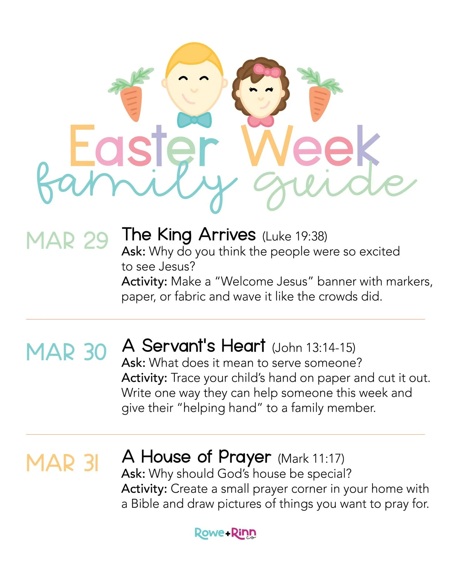 Easter baskets are fun, but the story of Jesus is the greatest part of Easter.

If you&rsquo;ve ever wondered how to explain Holy Week to your kids in a simple way, this guide was made for you.

Our Easter Week Family Guide helps you walk through the