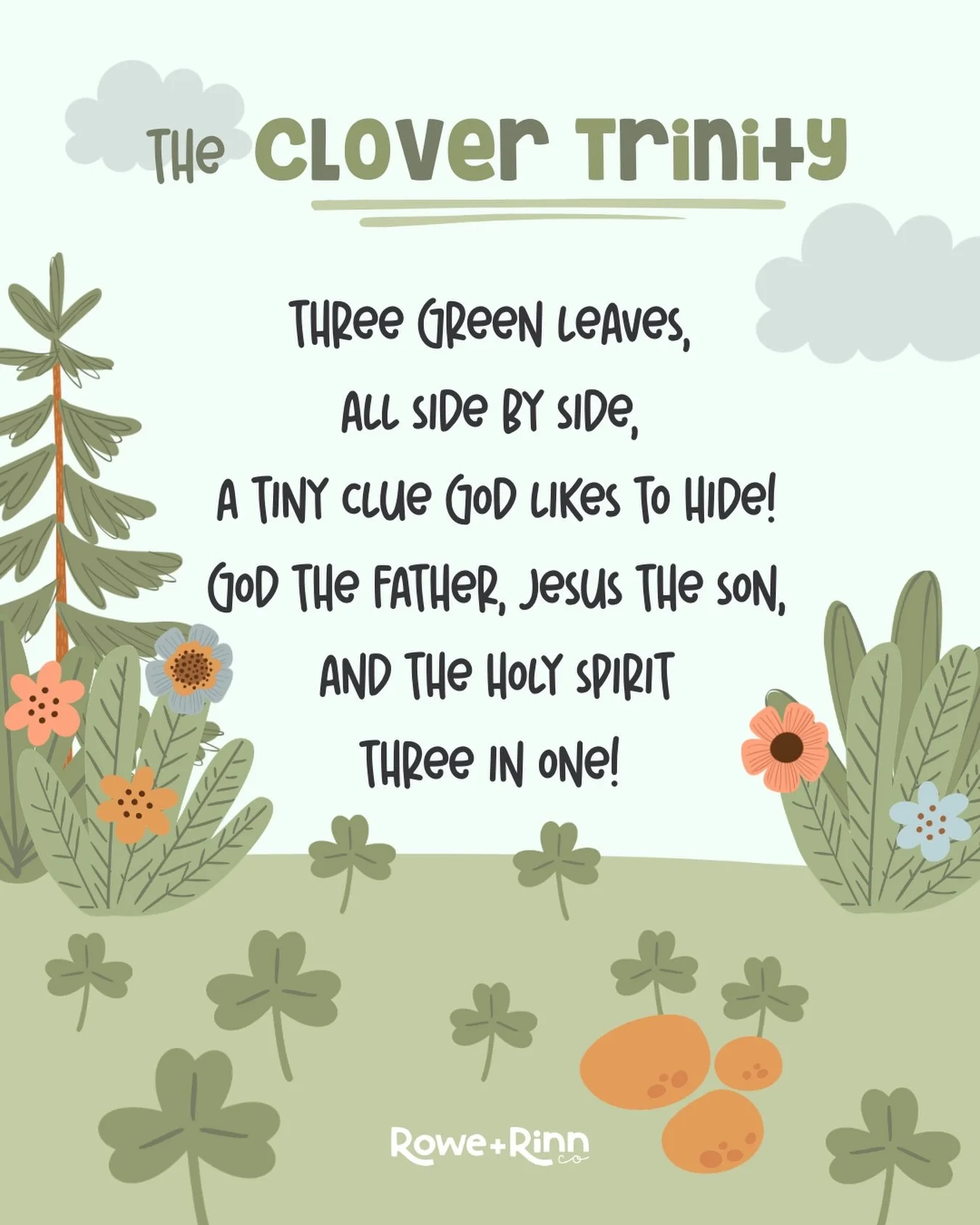 Happy 🍀 St. Patrick&rsquo;s Day!

Did you know a simple clover can help kids understand something BIG about God?

Just like a clover has three leaves, God is three in One &mdash;
God the Father, Jesus the Son, and the Holy Spirit.

Simple moments in