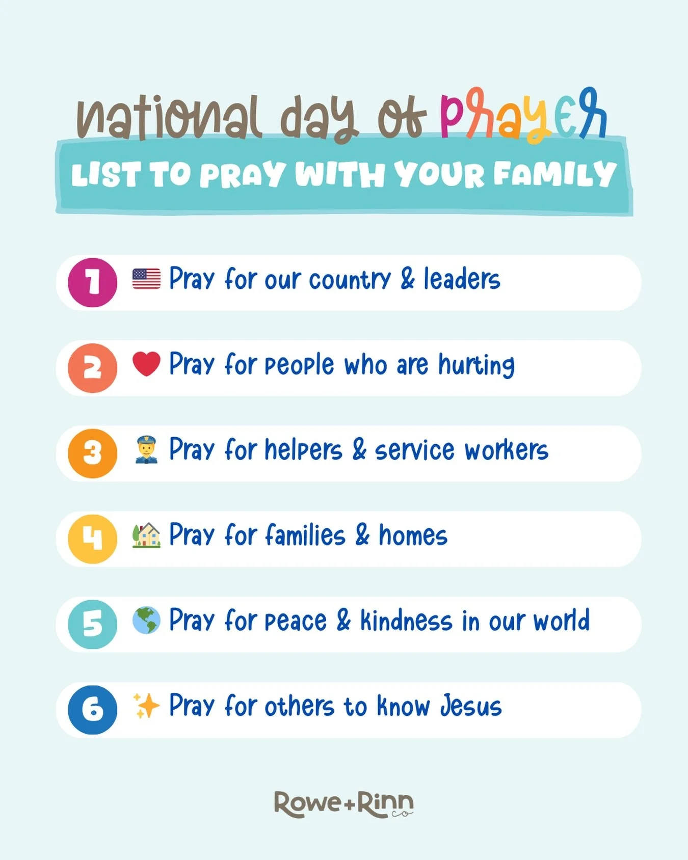 Today is a beautiful reminder that no prayer is too small for God to hear. 🤍🇺🇸

If you&rsquo;re not sure where to start, here are 6 simple things you can pray over with your kids today for National Day of Prayer. Little prayers planted in little h