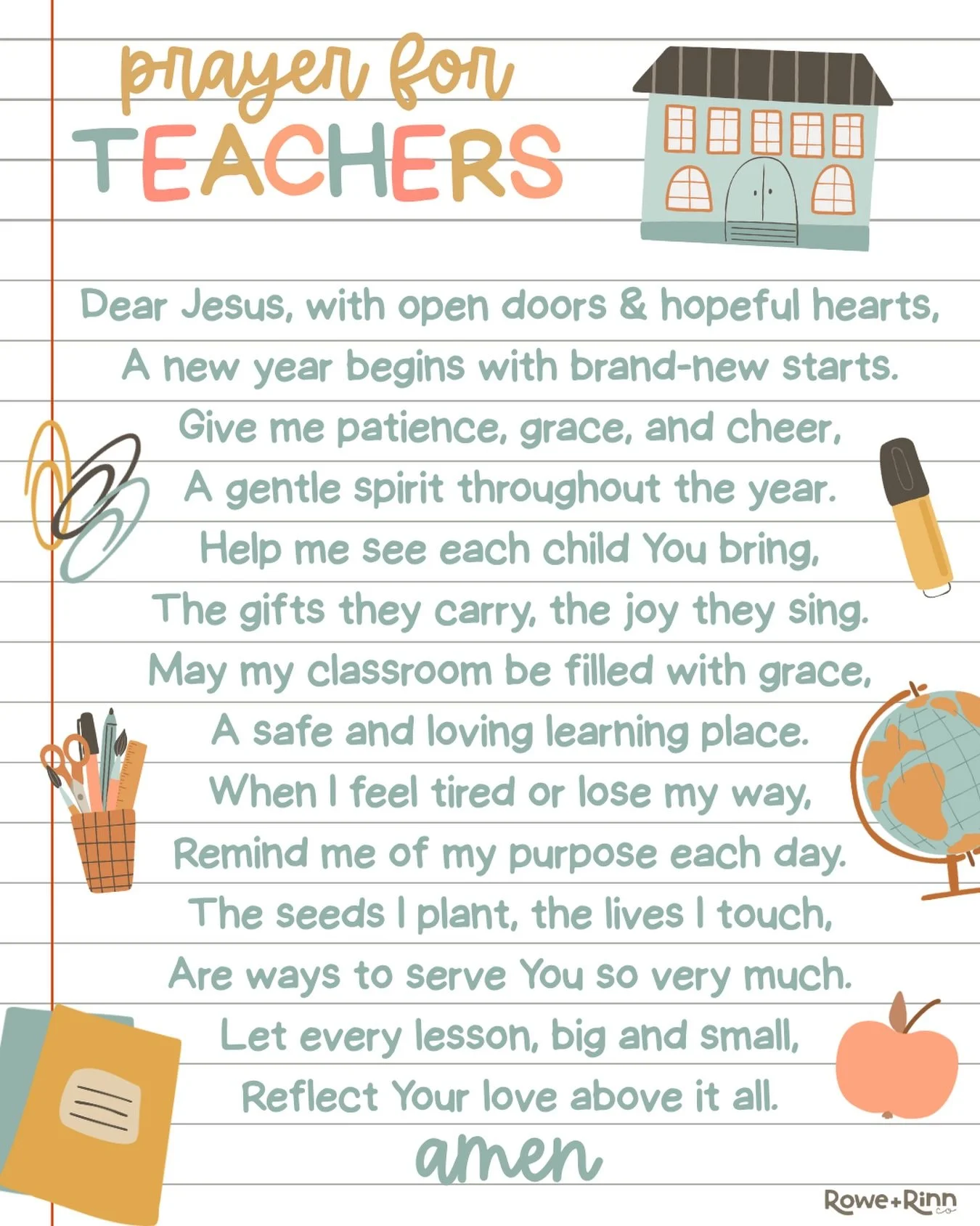 Tonight is Meet the Teacher for us so I wanted to take a moment to pray for the incredible teachers who will pour into our children&rsquo;s lives each day. 

May this prayer encourage every teacher with patience, grace, wisdom, and the reminder that 