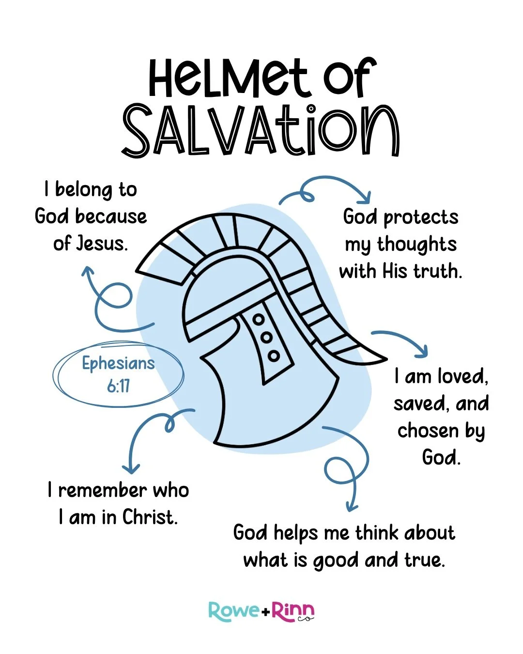 The Helmet of Salvation 🪖✨

The helmet protected a soldier&rsquo;s head, and the Helmet of Salvation reminds us to protect our minds with the truth of who we are in Christ.

When fear, doubt, or lies creep in, we can remember: I am saved. I belong t