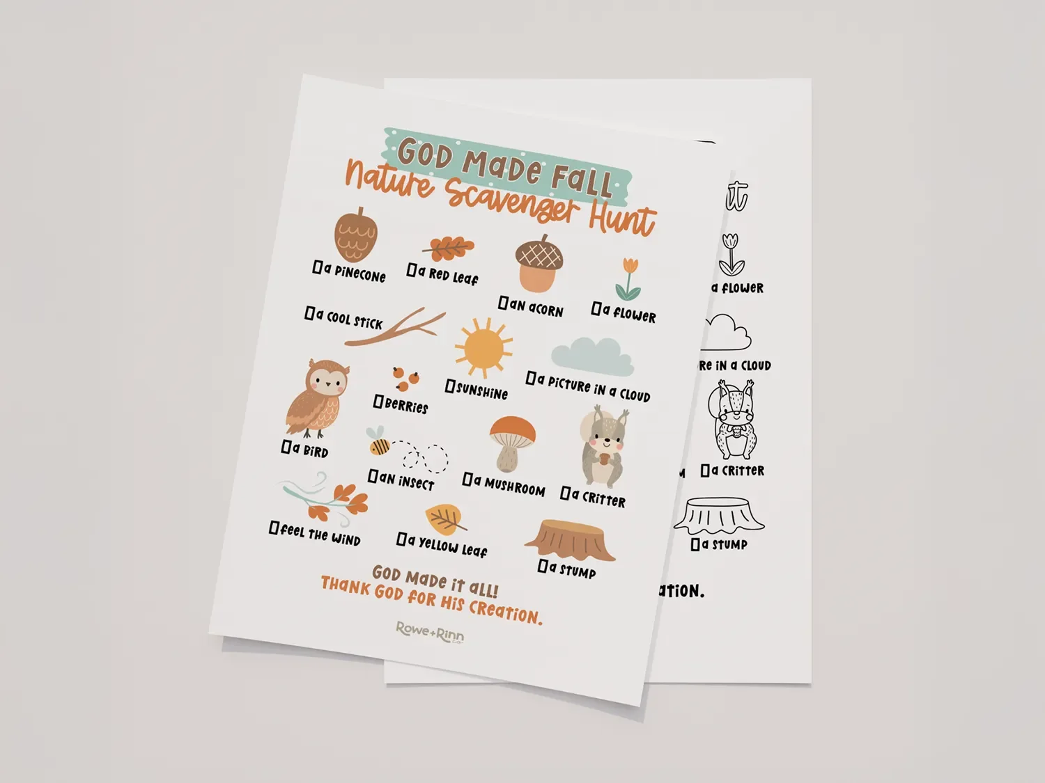 God Made Fall Nature Scavenger Hunt