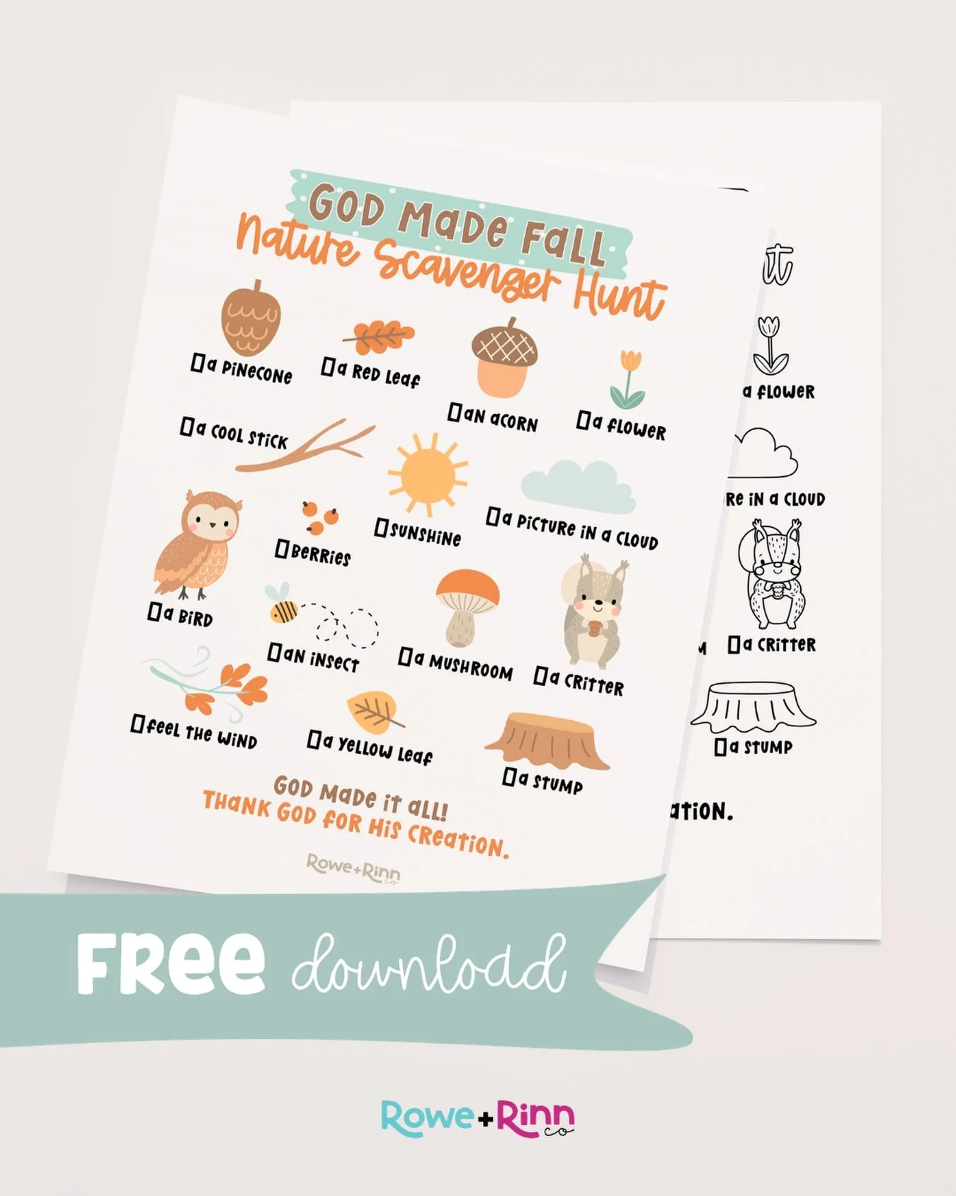 🍂 FALL IS FOR EXPLORING! 🍁

One of our favorite ways to make everyday moments into opportunities for discipleship? Get outside and notice what God has made. 🤎

I created a FREE God Made Fall Nature Scavenger Hunt to help your little ones explore t
