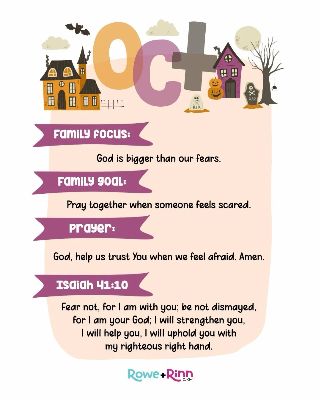 October is full of spooky fun, changing seasons, and plenty of opportunities to remind our kids of an important truth: God is bigger than our fears. 🎃🍂

From creepy costumes and spooky decorations to new experiences that might feel a little scary, 