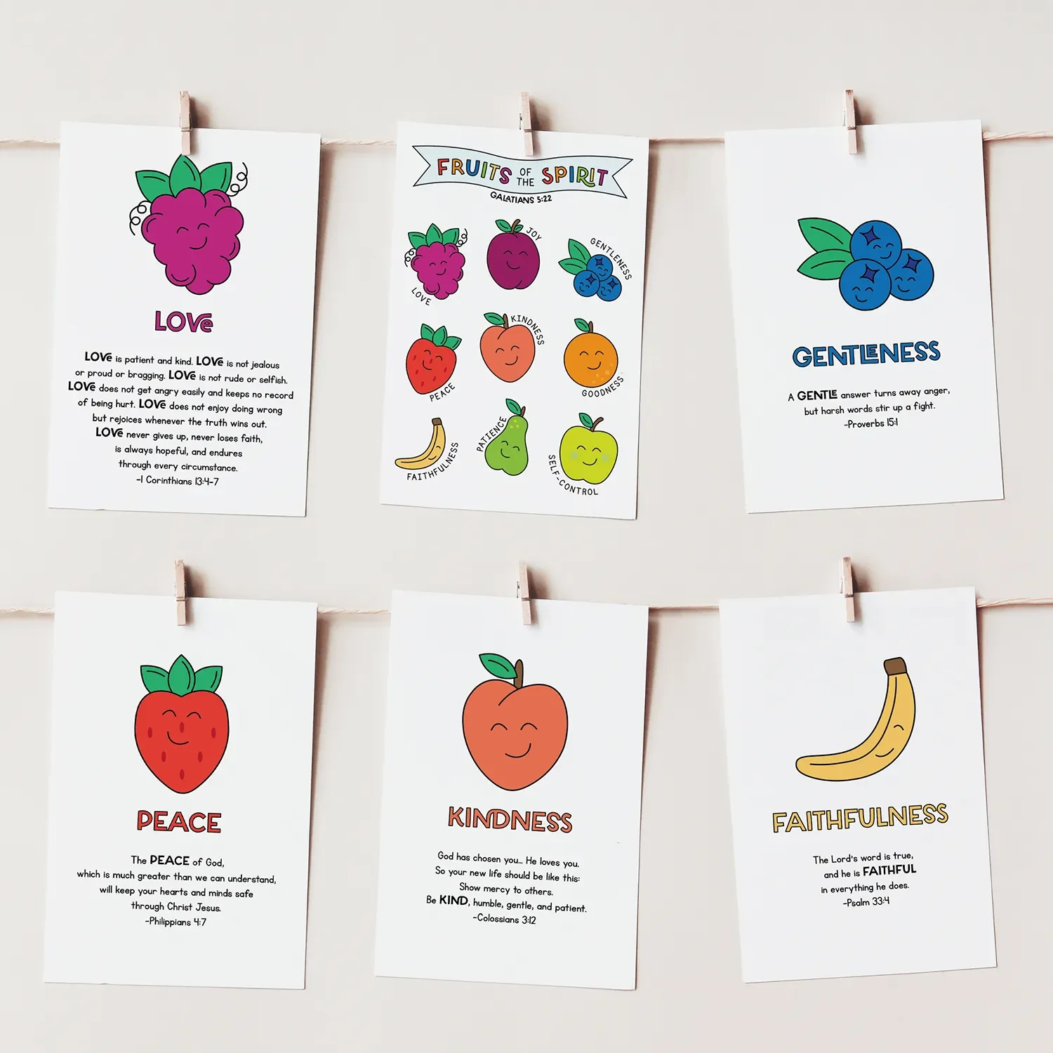 Fruits of the Spirit Cards Printable