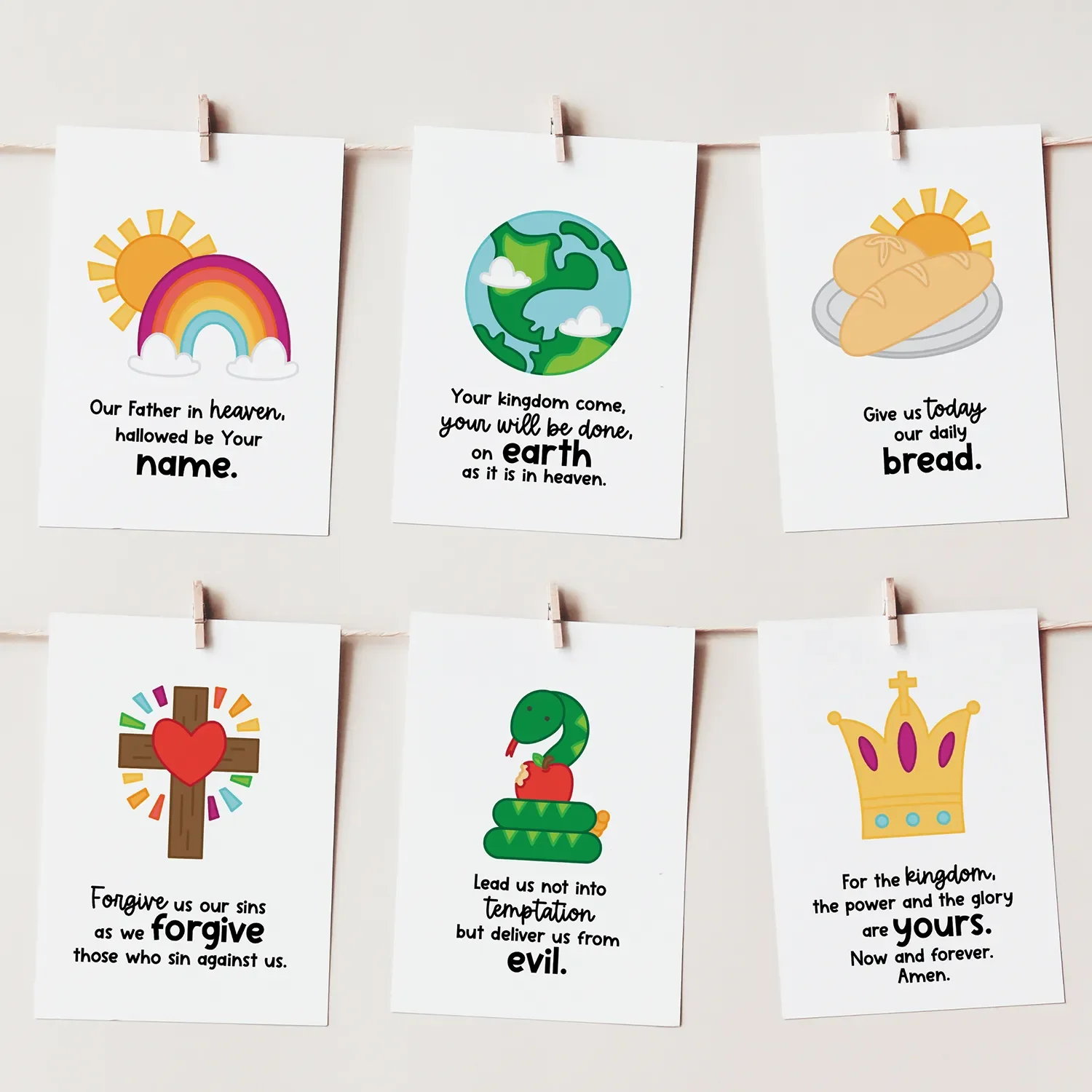 The Lord's Prayer  Flashcards Printable