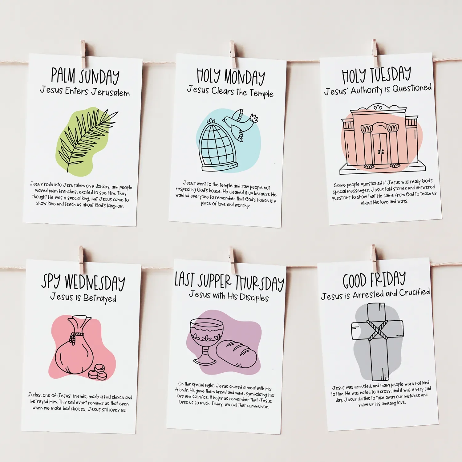 Holy Week Advent Cards Printable