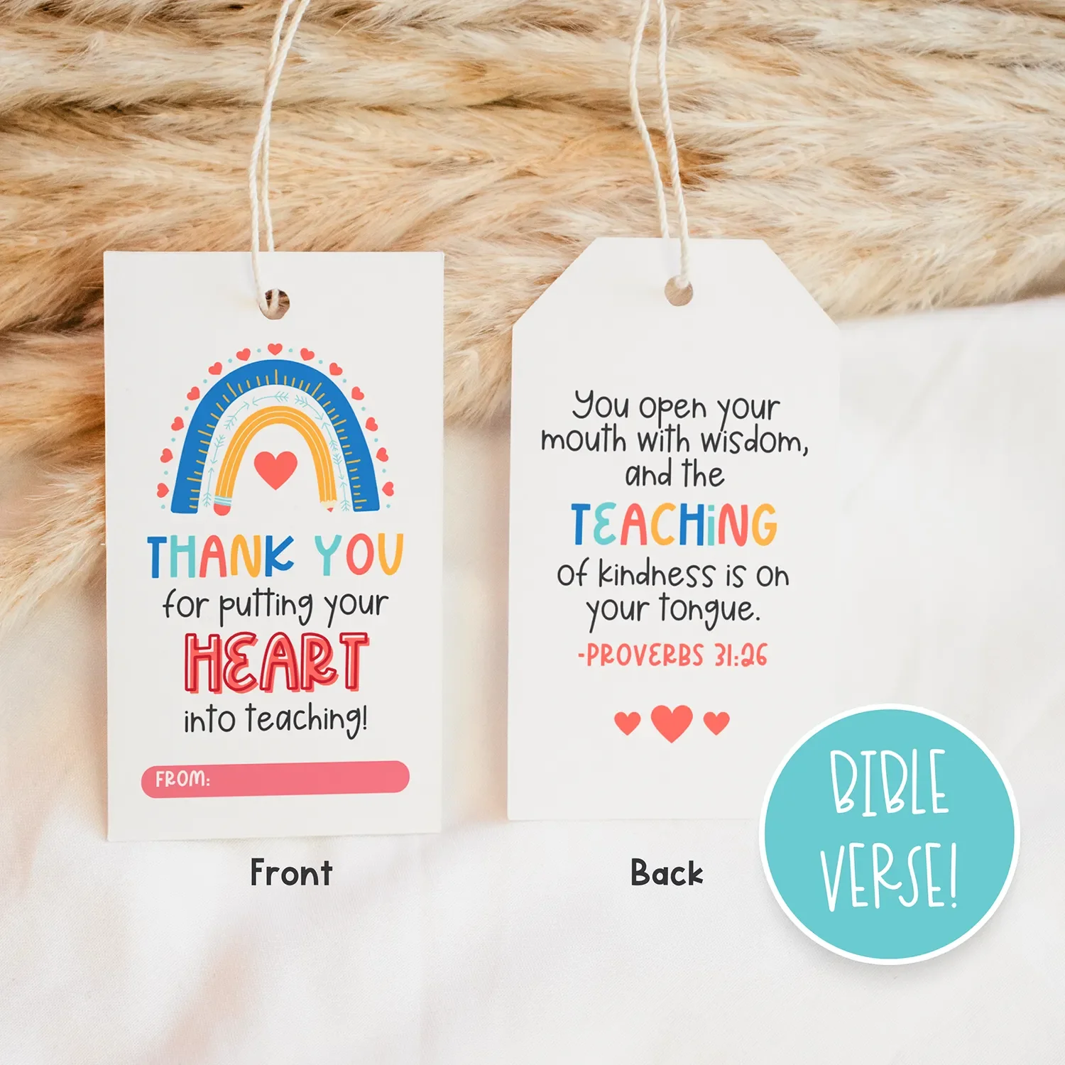 Teacher Valentine Gift Tags