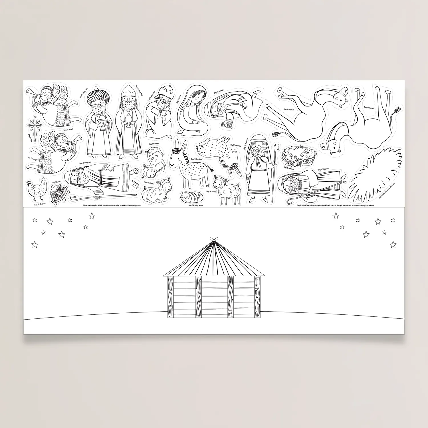 Nativity Advent Coloring Poster