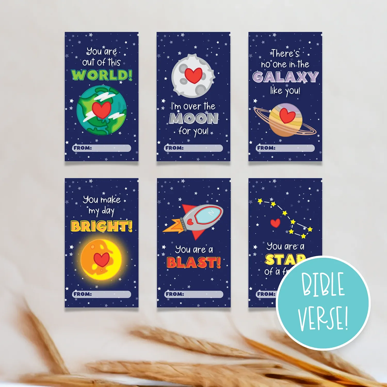 Space Valentine Cards/Tags