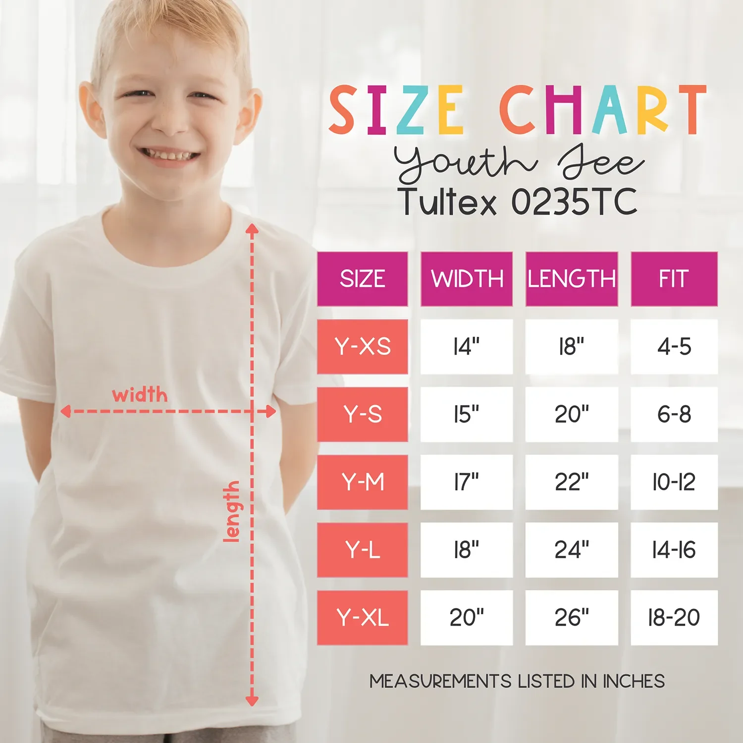 Tultex 0235TC Size Chart YOUTH (picture).webp