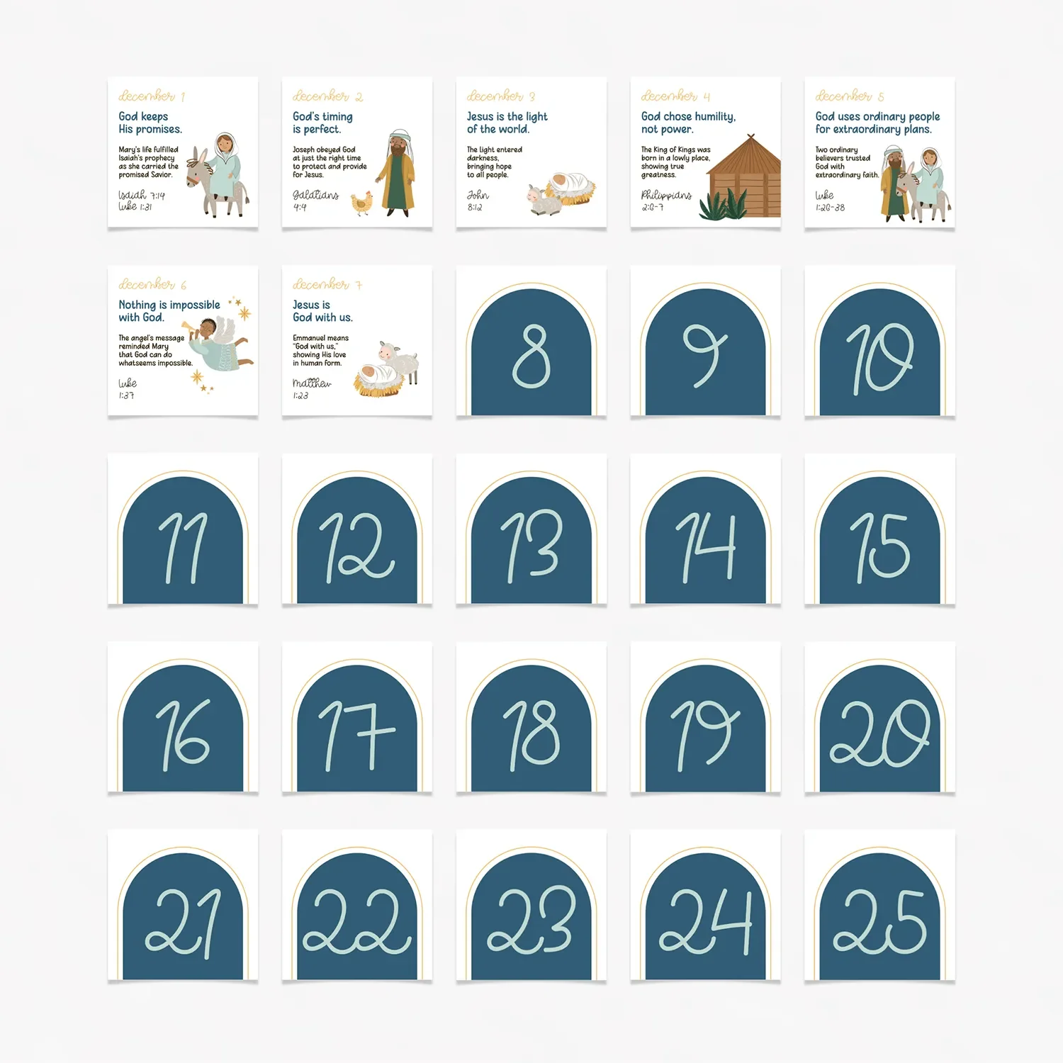 25 Days of Christmas Truths Advent Cards