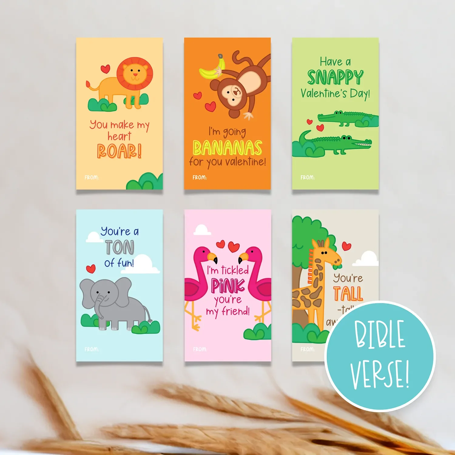 Zoo Animal Valentine Cards/Tags