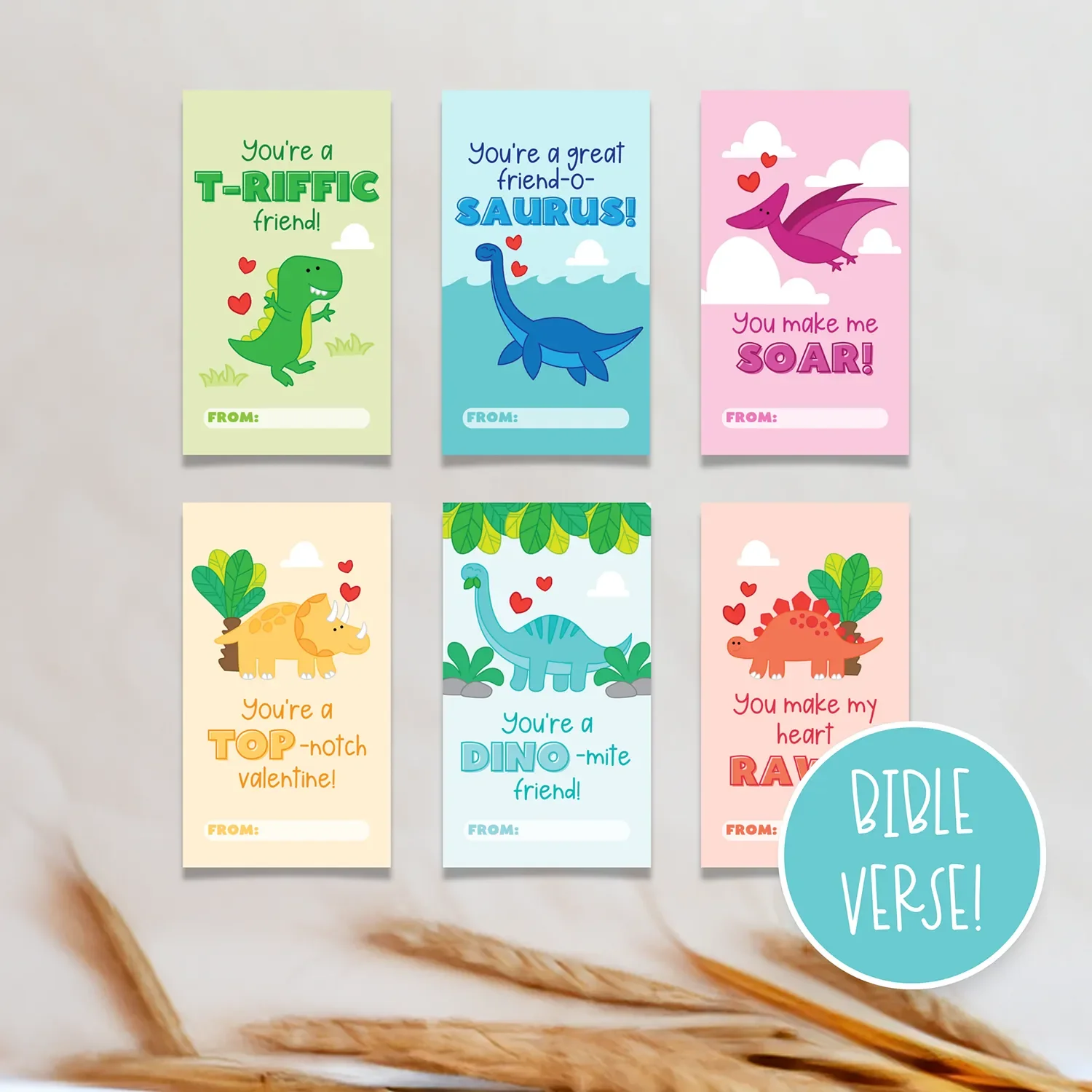 Dinosaur Valentine Cards/Tags