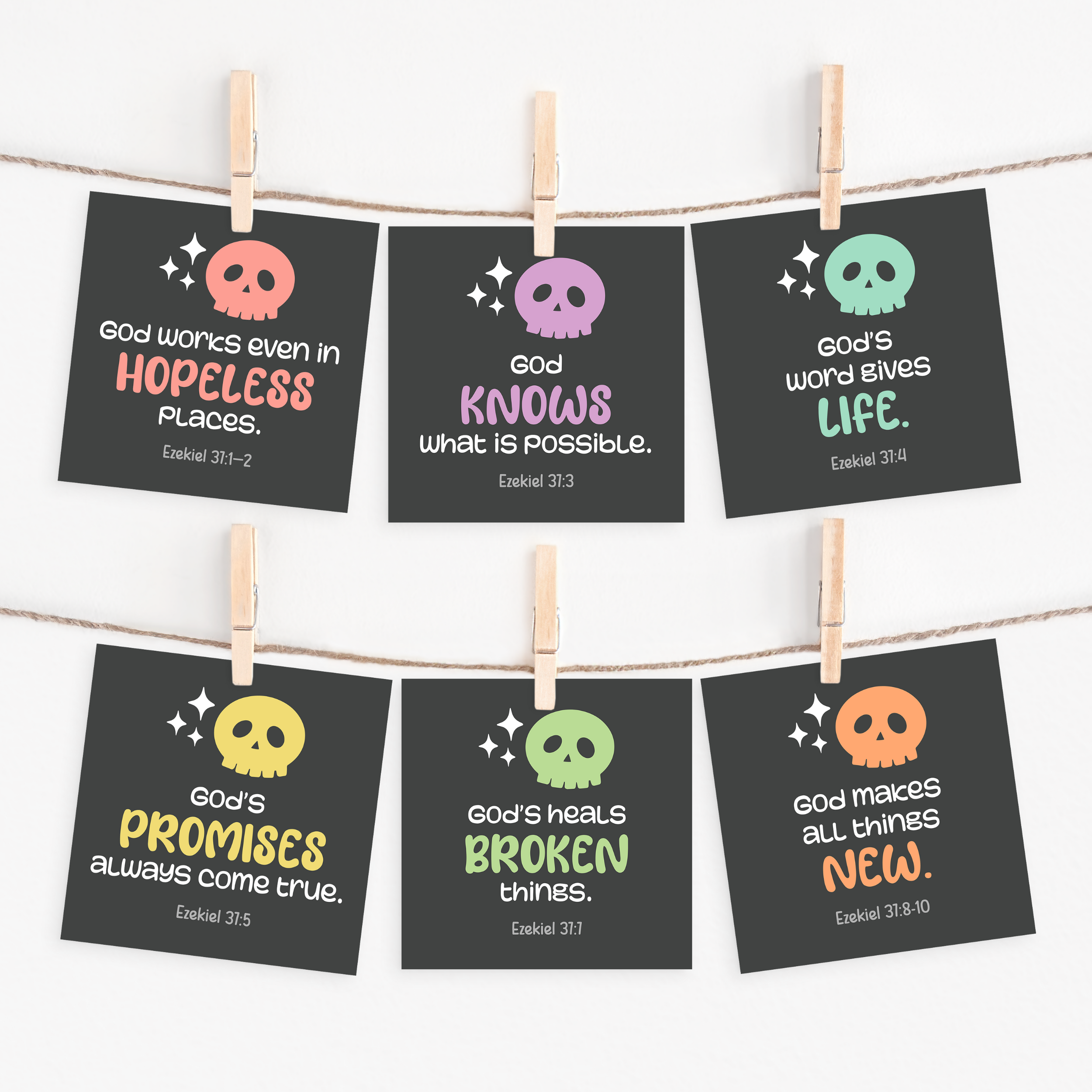 Dry Bones Bible Verse Cards