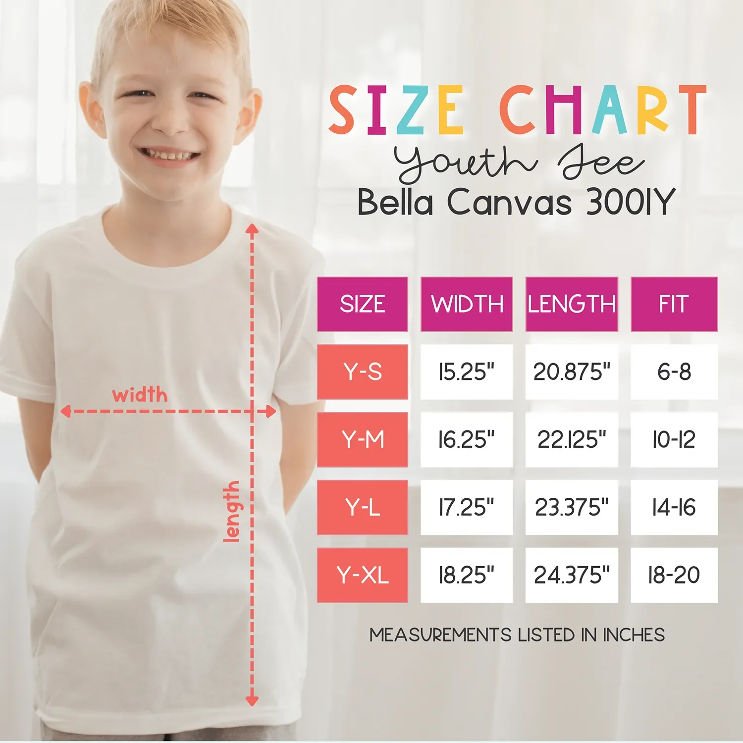 Bella Canvas 3001Y Size Chart YOUTH (picture).webp